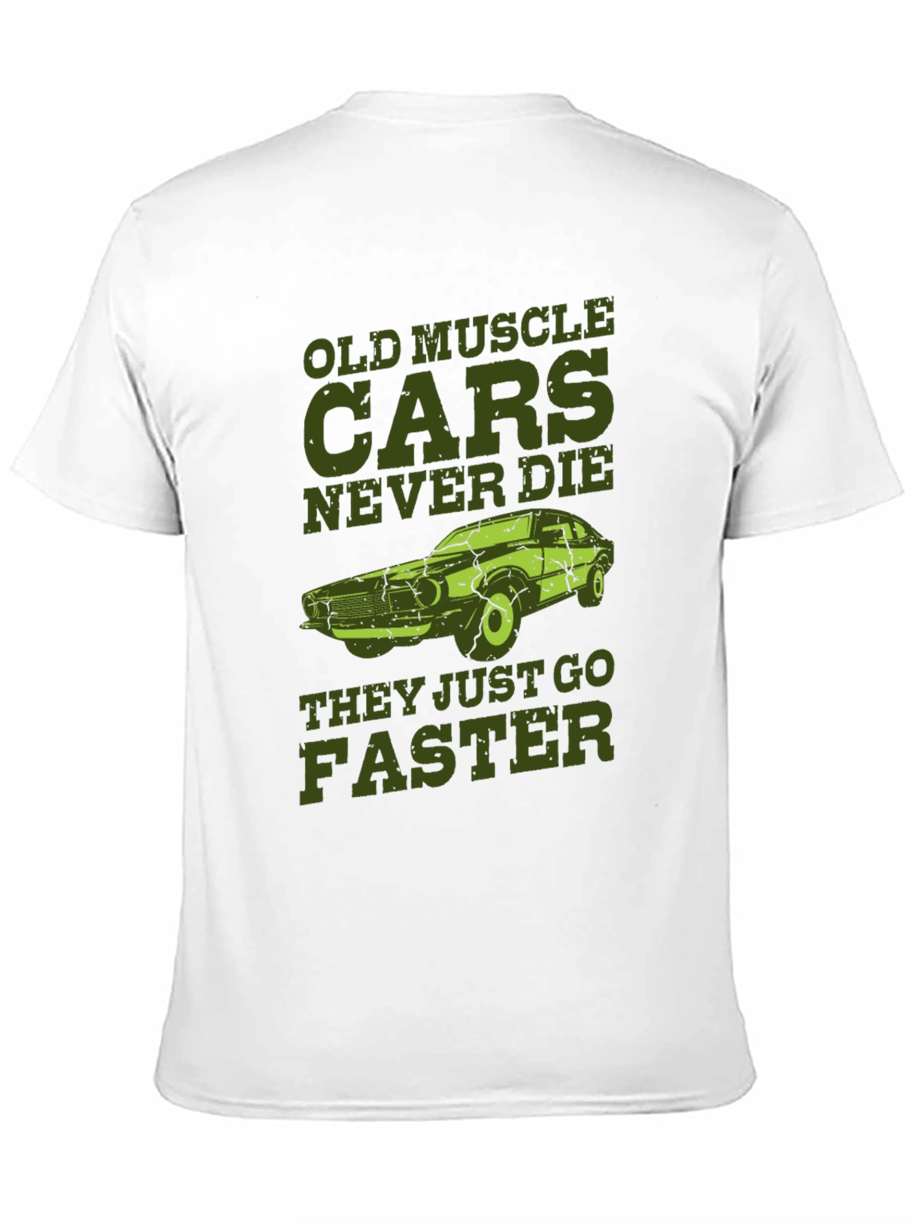 Black Old Muscle Cars Never Die Men's T-Shirt view 11