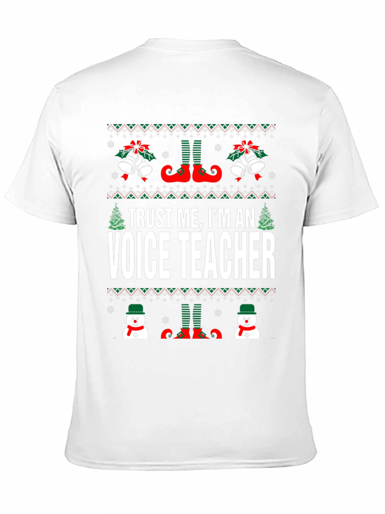 Black Funny Voice Teacher Christmas T-Shirt view 11