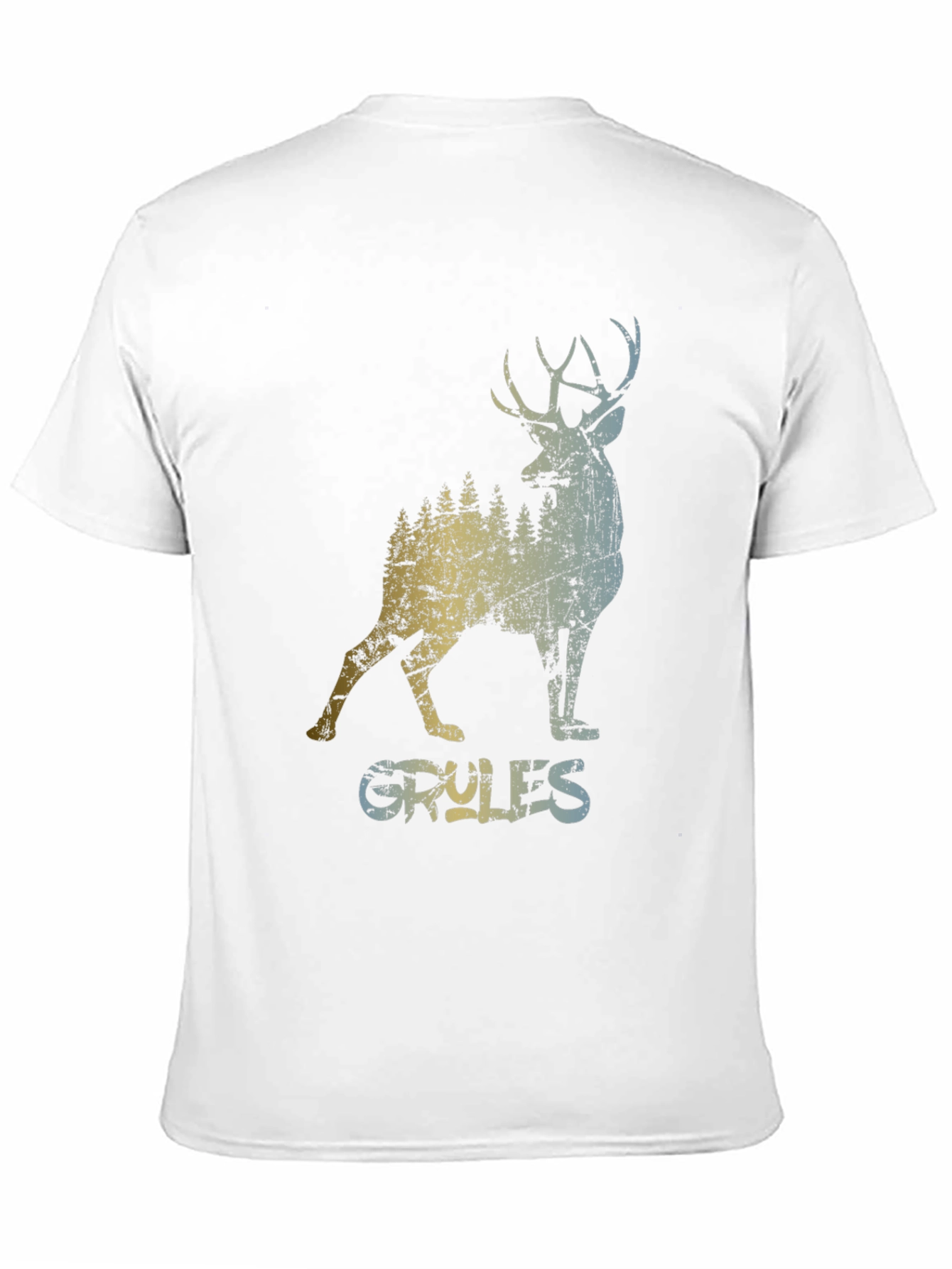 Black Vintage Style Deer Graphic T-Shirt view 11