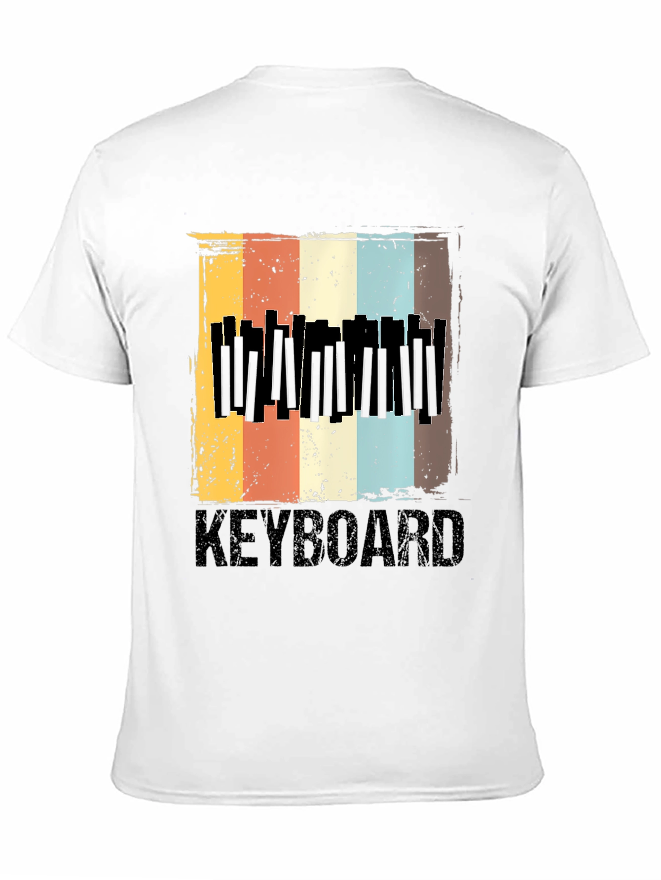 Black Vintage Keyboard T-Shirt - Retro Music Lover Tee view 11