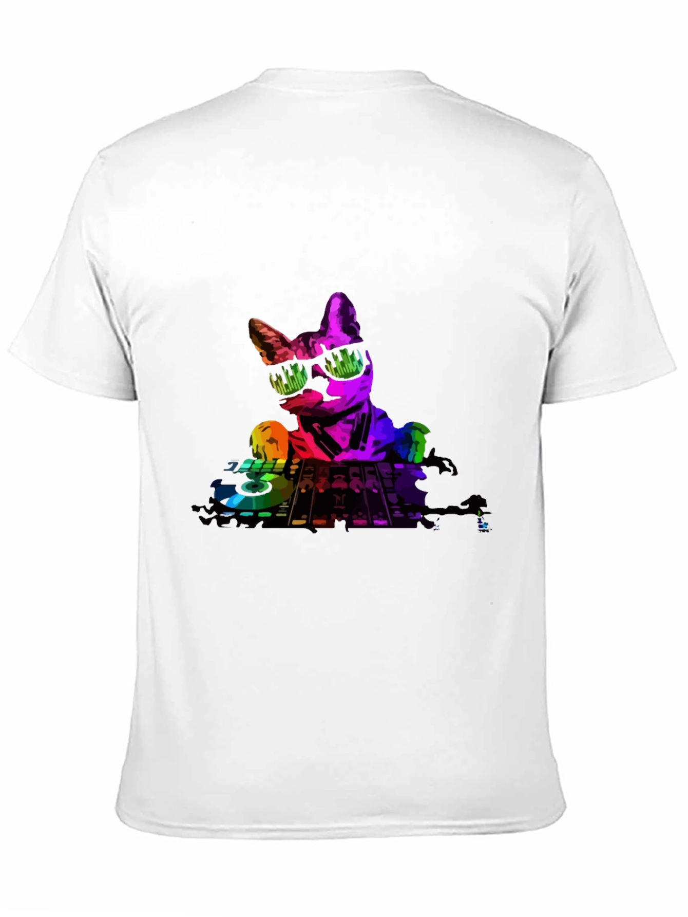 Black DJ Cat Graphic T-Shirt - Cool Music Lover Tee view 11