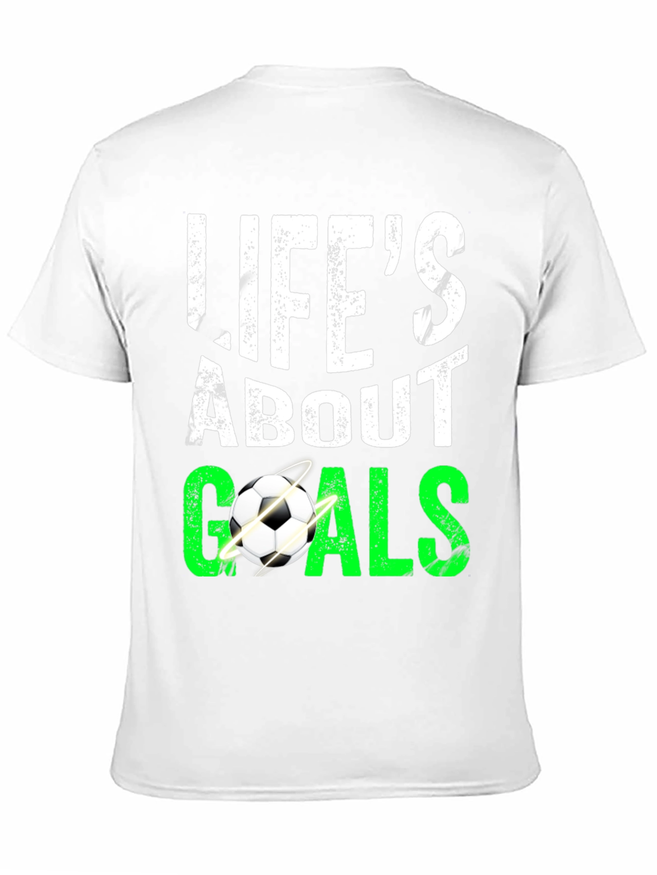 Black Life's About Goals Soccer Graphic T-Shirt view 11