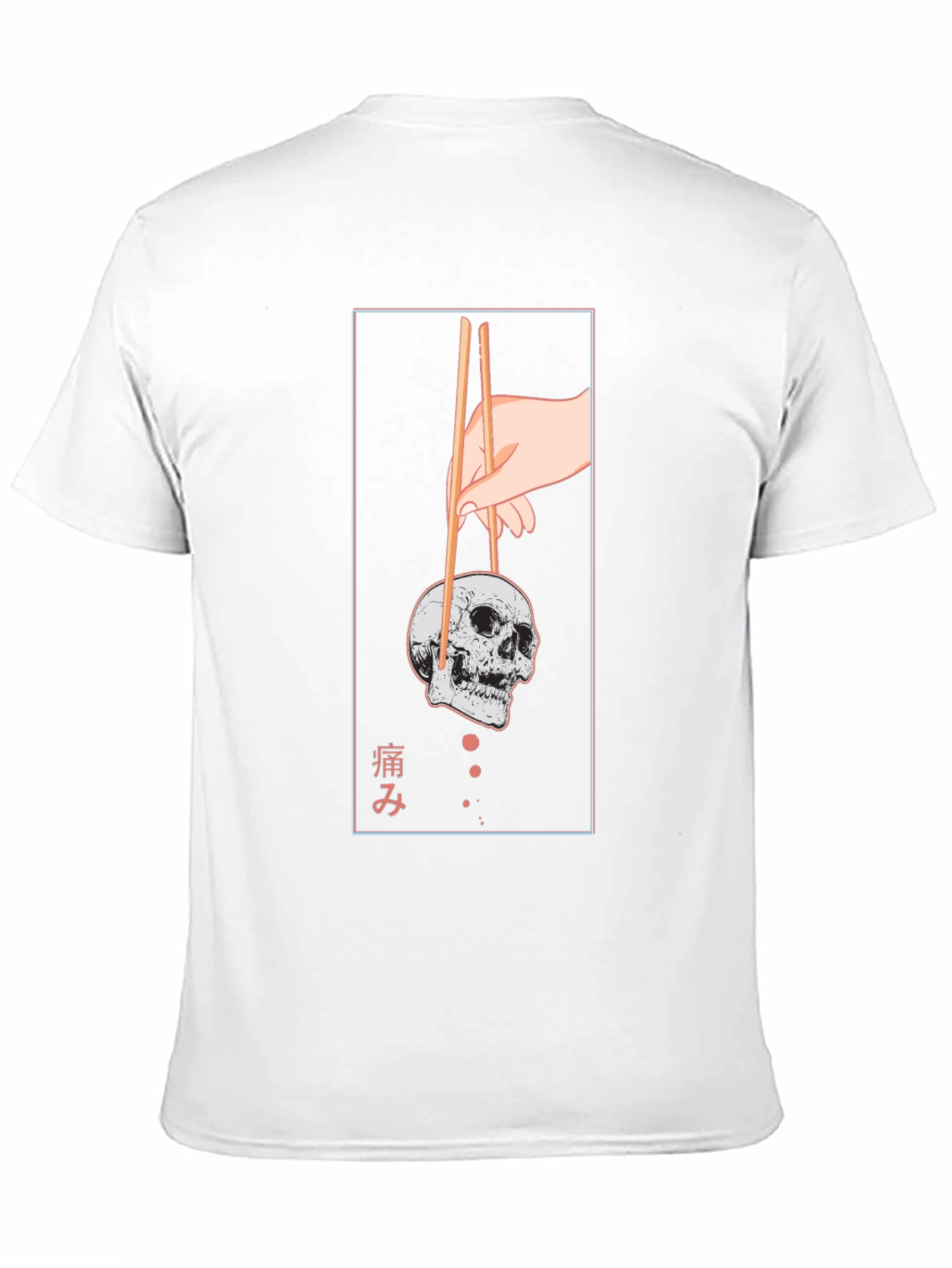 Black Skull Chopsticks Graphic Tee view 11