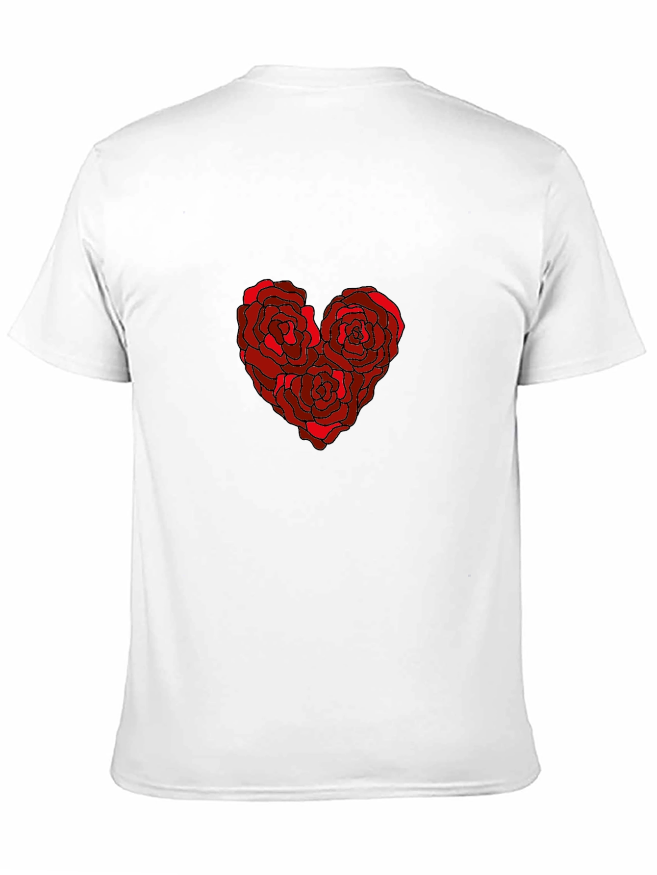 Black Rose Heart Graphic Tee - Romantic Floral Design view 11