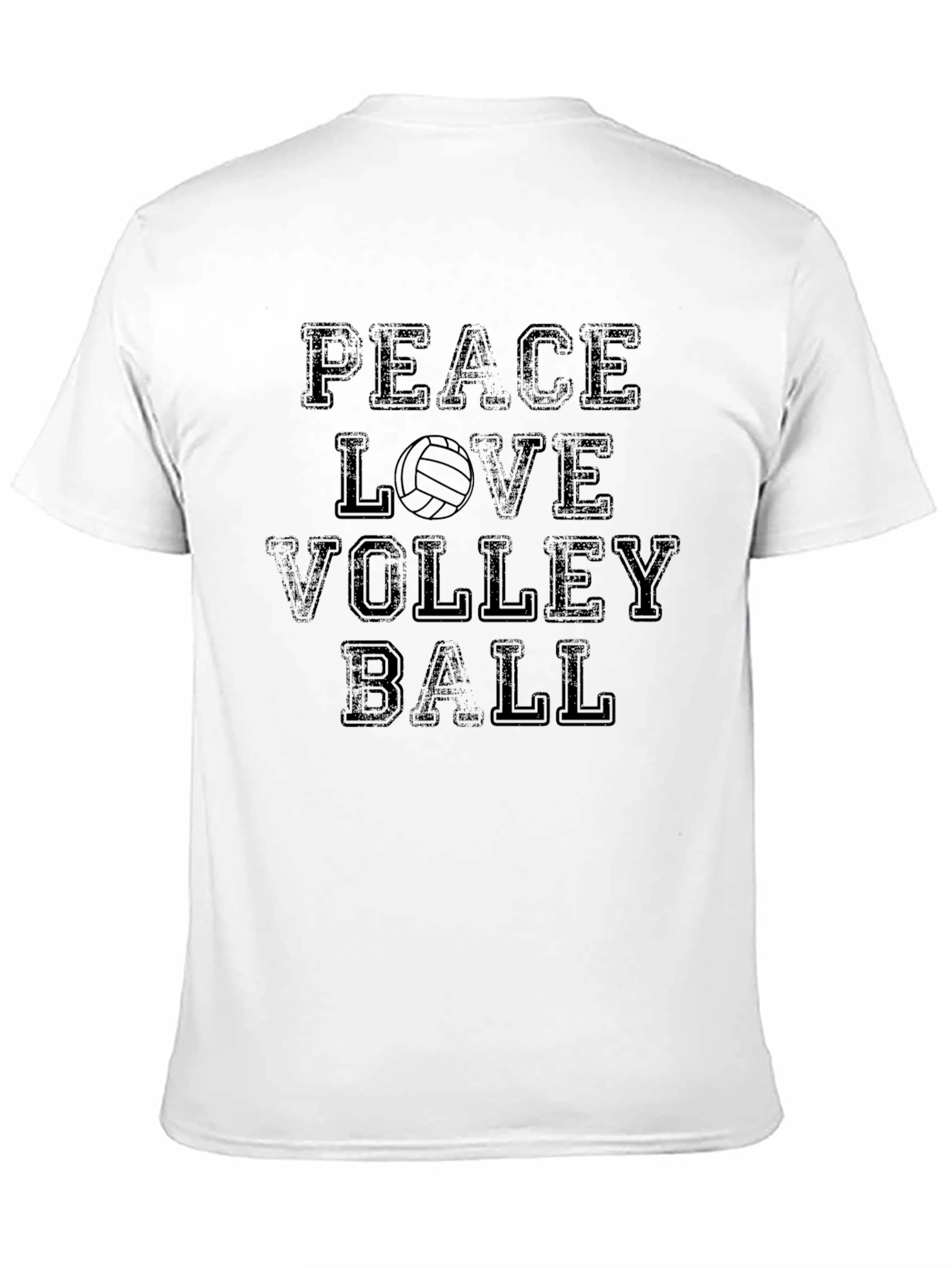 Black Peace Love Volleyball T-Shirt view 11