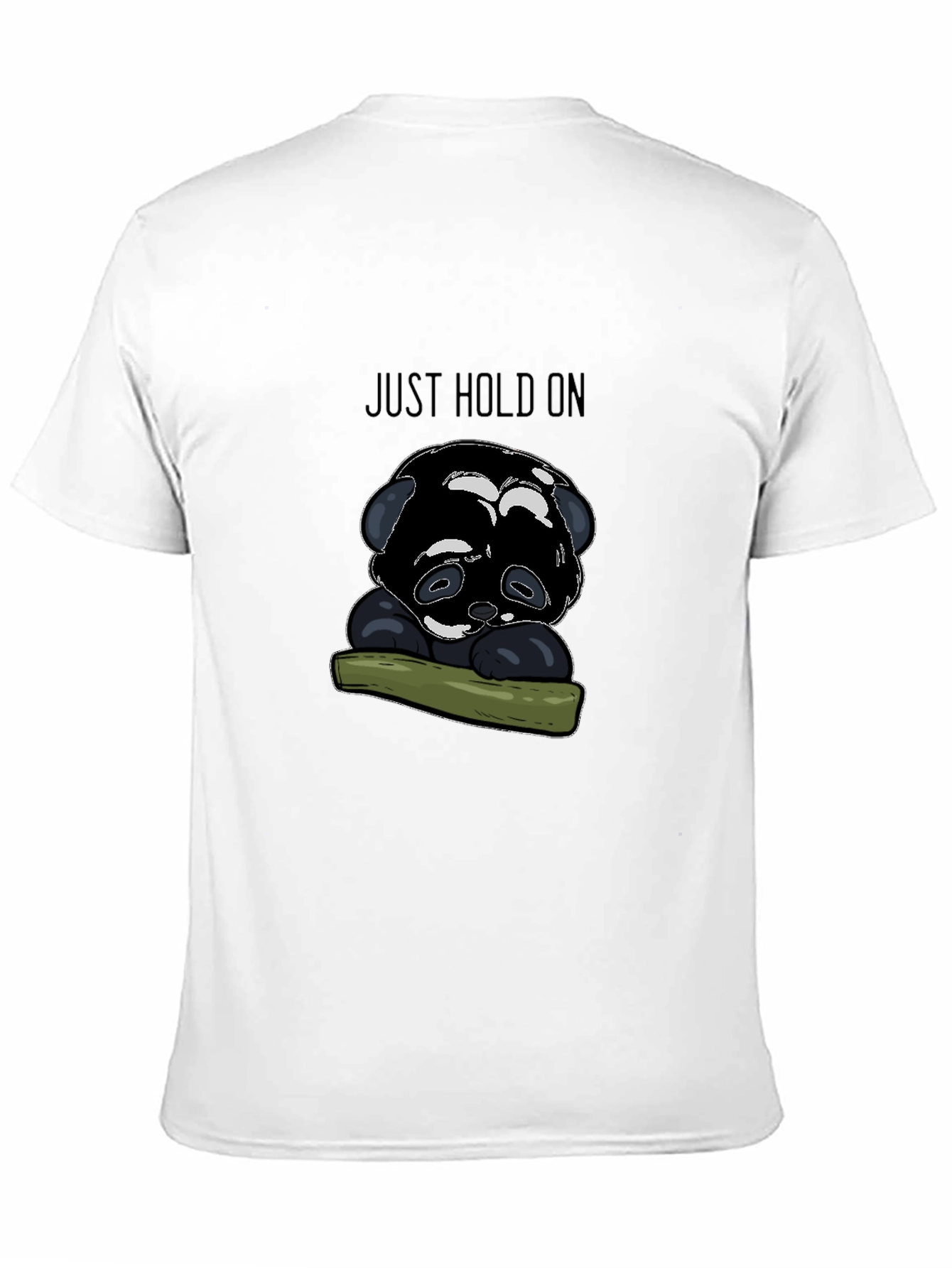 Black Just Hold On Panda T-Shirt - Comfort Fit view 11