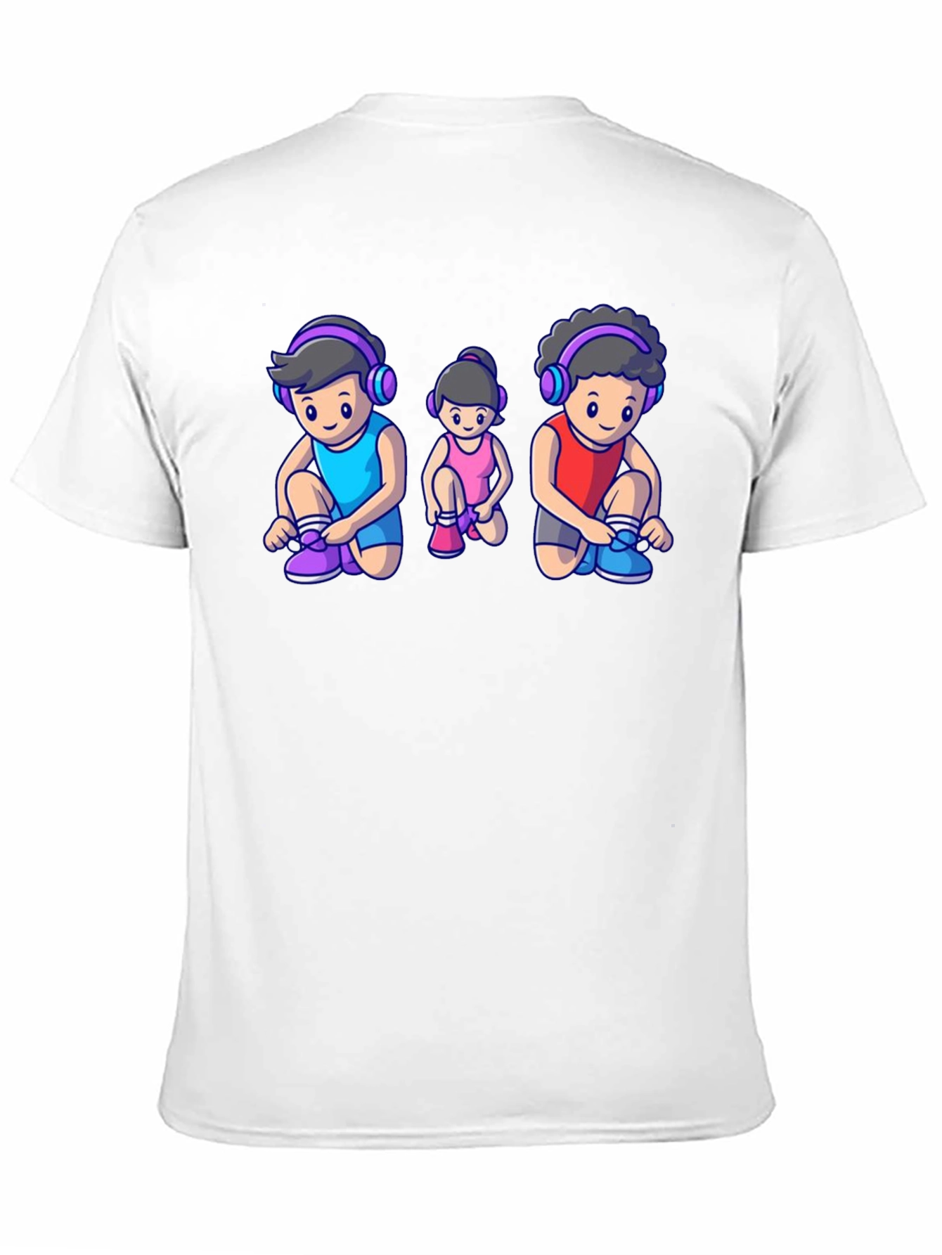 Black Cartoon Family Black T-Shirt view 11