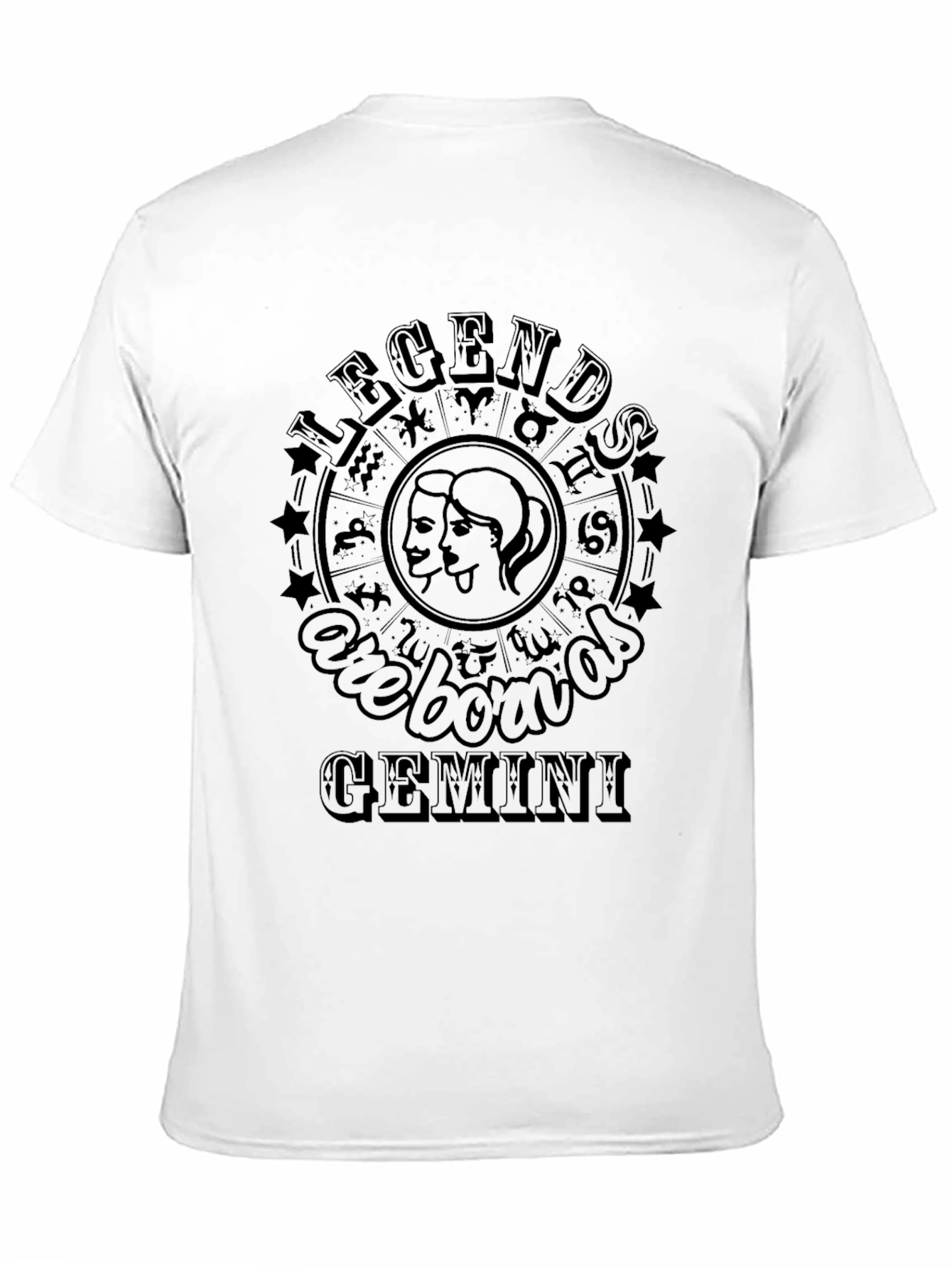 Black Legends Are Born Gemini Black T-Shirt Zodiac Sign view 11