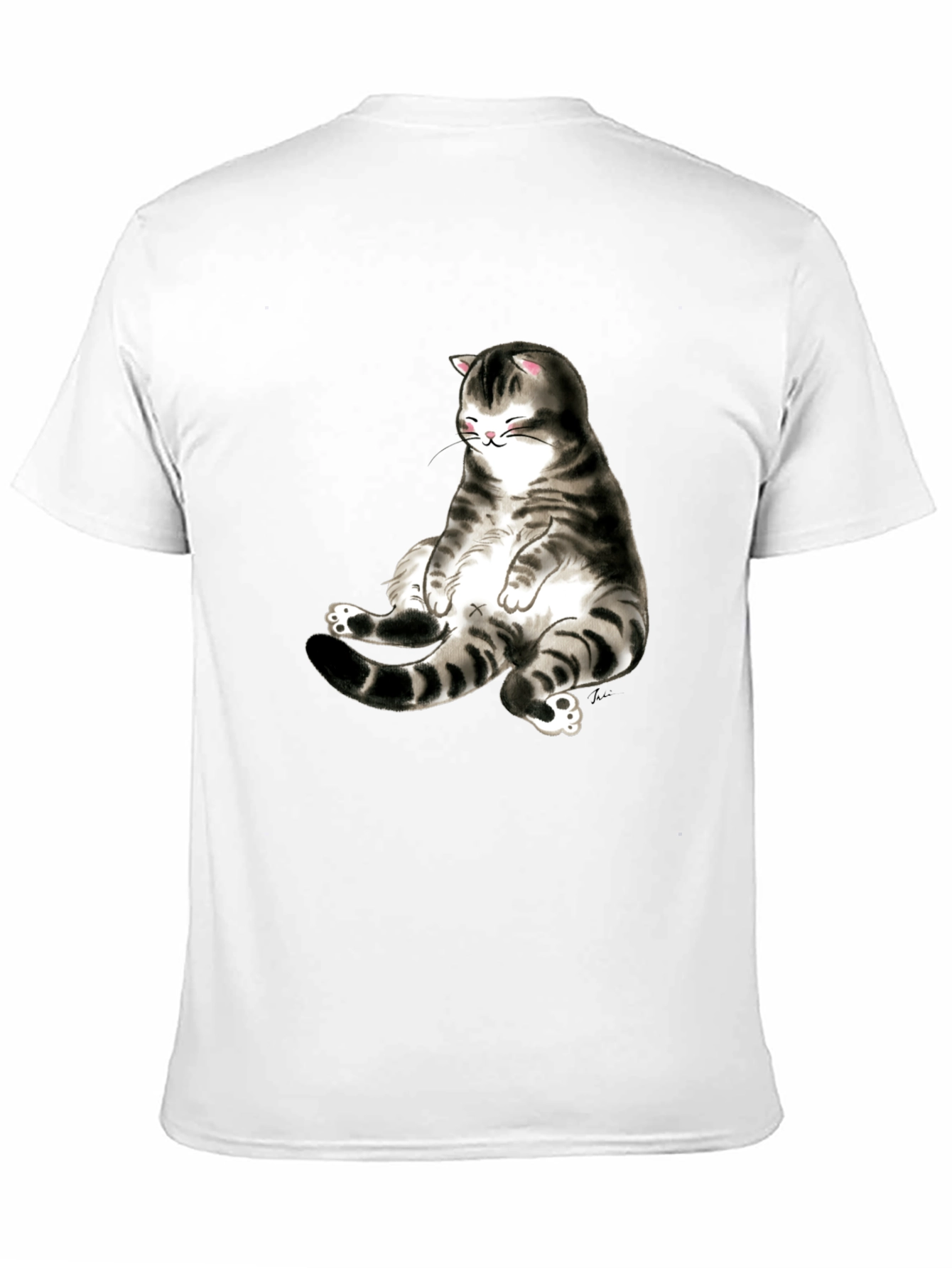 Black Funny Cat Graphic Black T-Shirt view 11
