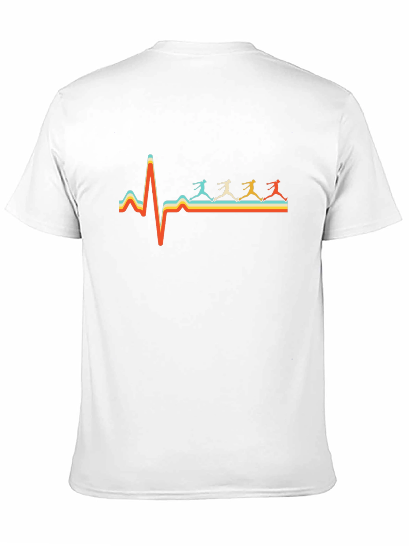 Black Running Heartbeat T-Shirt - Retro Style view 11