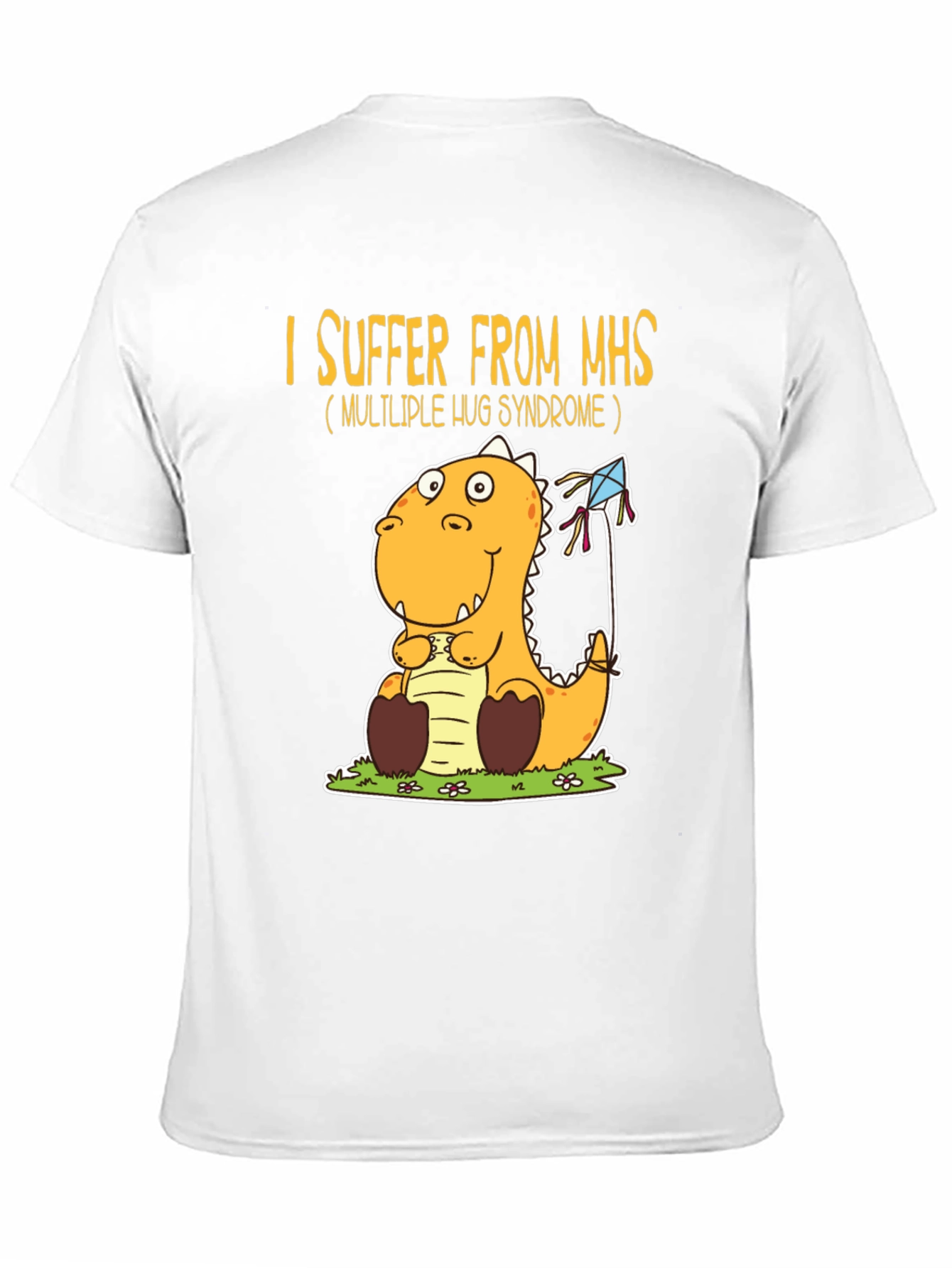 Black MHS Hug Syndrome Dinosaur T-Shirt view 11