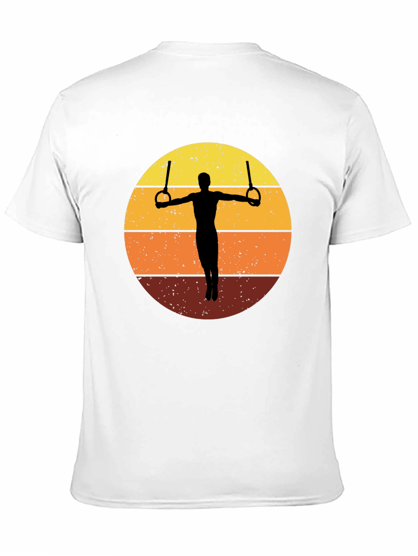 Black Gymnastics Rings T-Shirt Retro Sunset Graphic Tee view 11