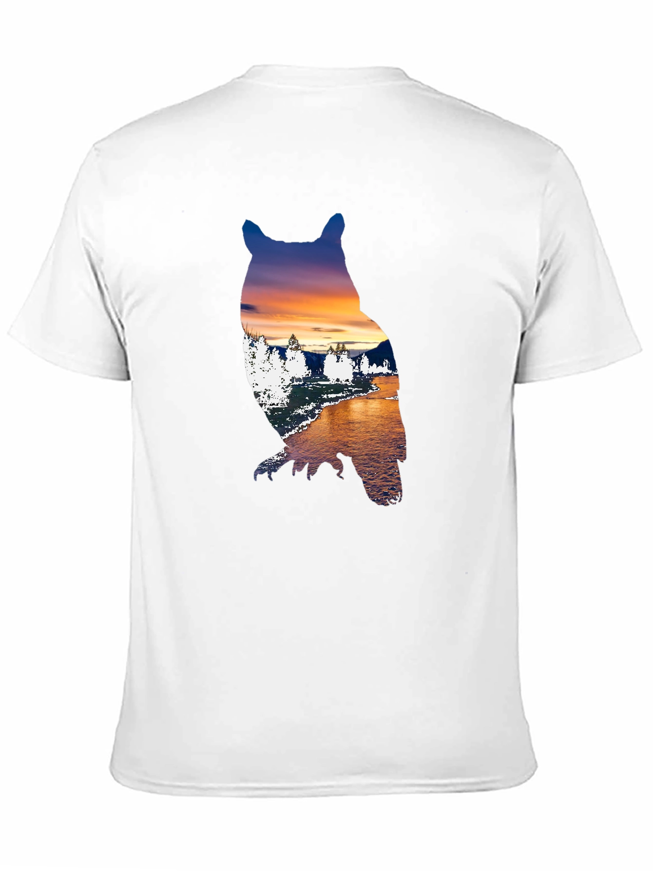 Black Sunset Owl Graphic Tee - Men's Black T-Shirt view 11