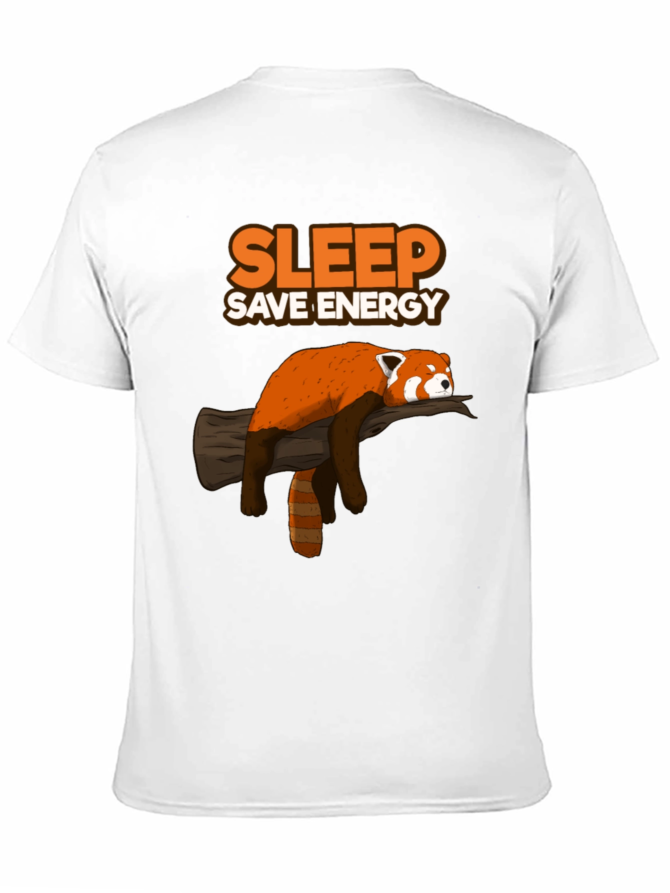 Black Sleep Save Energy Red Panda T-Shirt view 11
