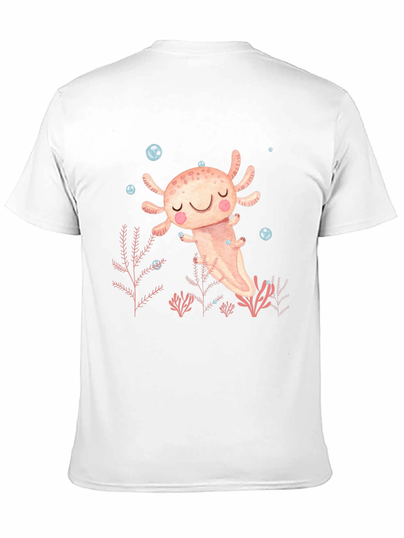 Black Axolotl Cute Kawaii Design Black T-Shirt view 11