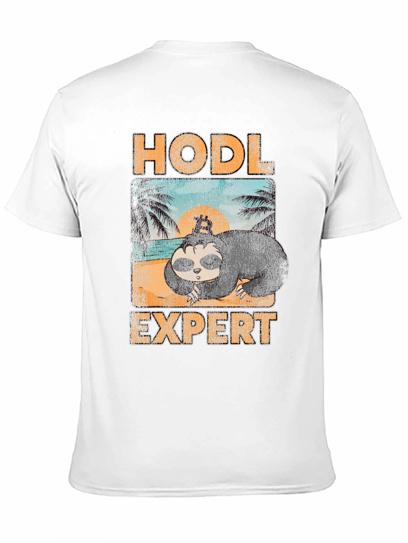 Black HODL Expert Sloth Bitcoin Crypto T-Shirt view 11