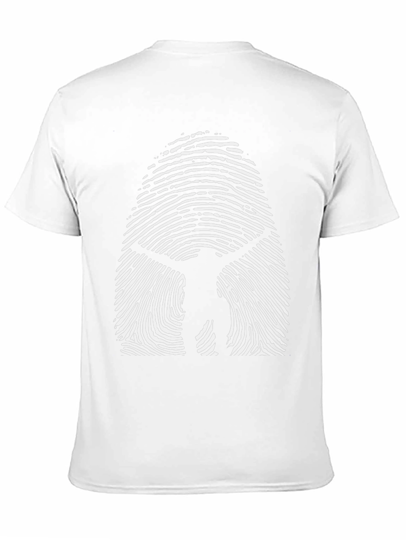 Black Vitruvian Man Fingerprint Graphic T-Shirt view 11