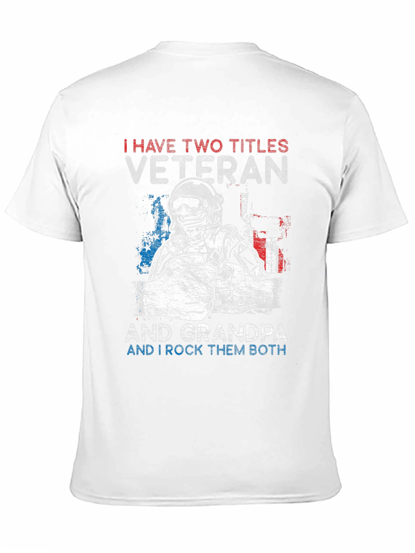 Black Veteran Grandpa Graphic Tee - Two Titles, One Awesome Shirt view 11