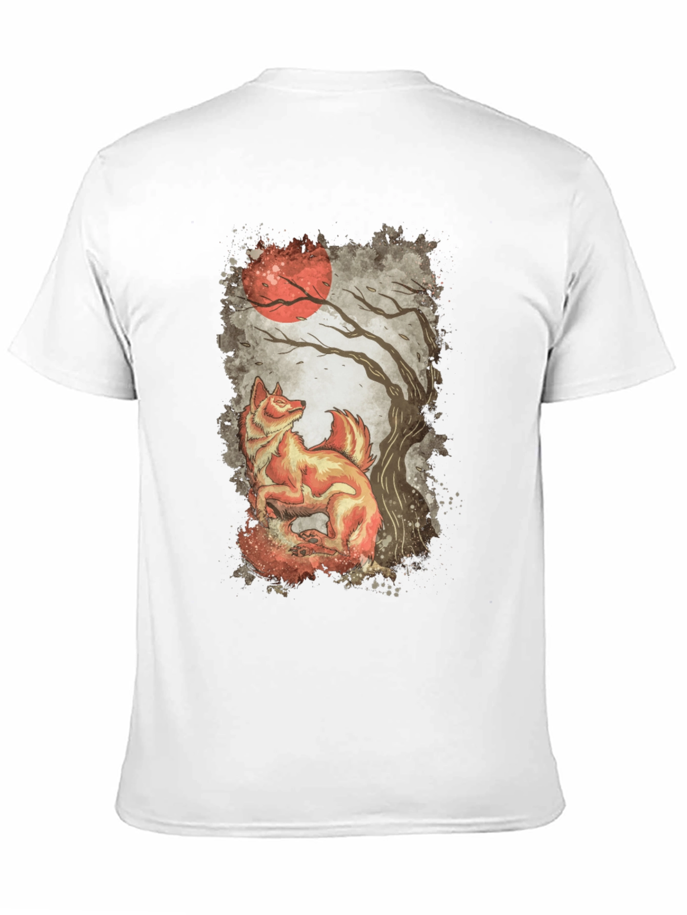 Black Fox and Moon Graphic Print Tee view 11