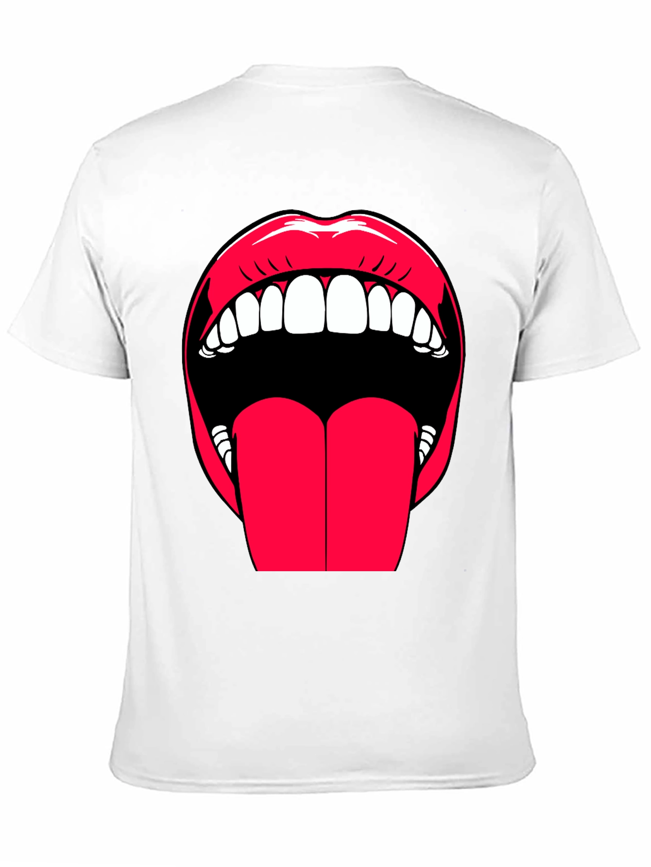 Black Bold Lips Graphic Tee - Expressive Black Cotton T-Shirt view 11