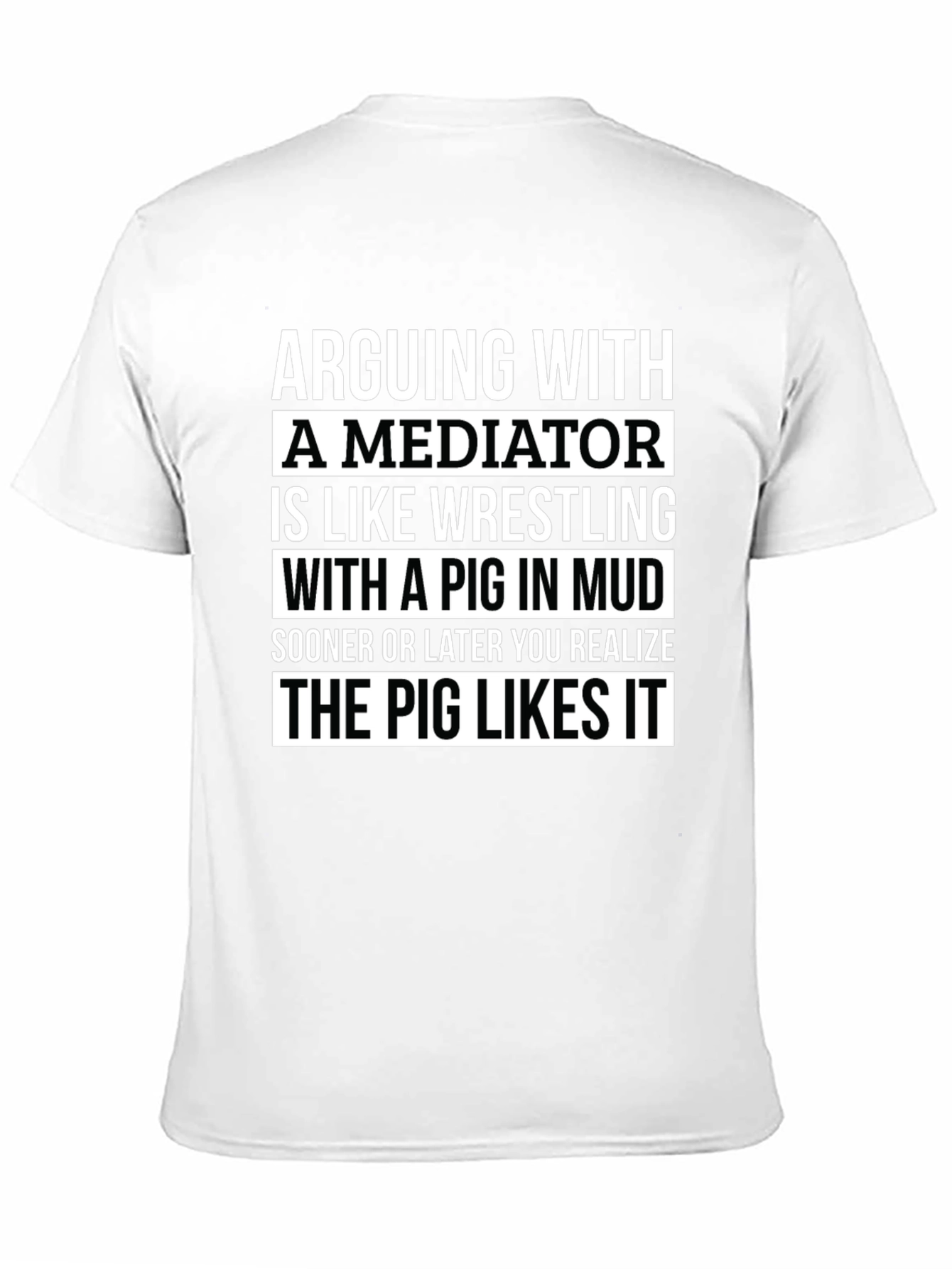 Black Mediator Pig Mud T-Shirt: Funny Gift view 11