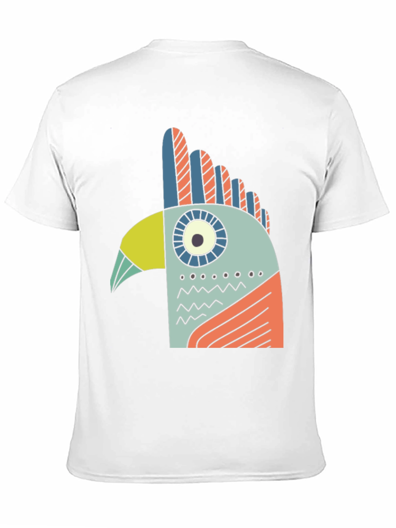 Black Abstract Bird Graphic Tee - Black Cotton T-Shirt view 11