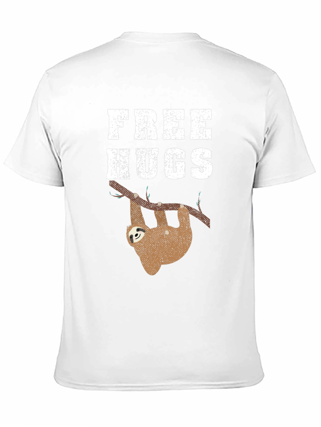 Black Free Hugs Sloth Graphic Tee Shirt view 11