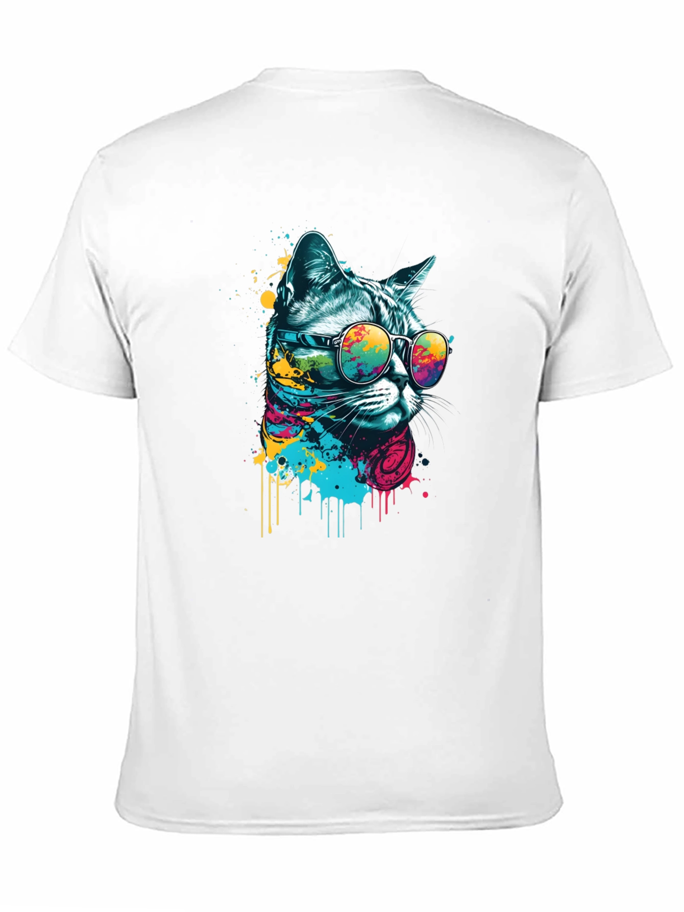 Black Cool Cat T-Shirt - Graphic Print Tee view 11