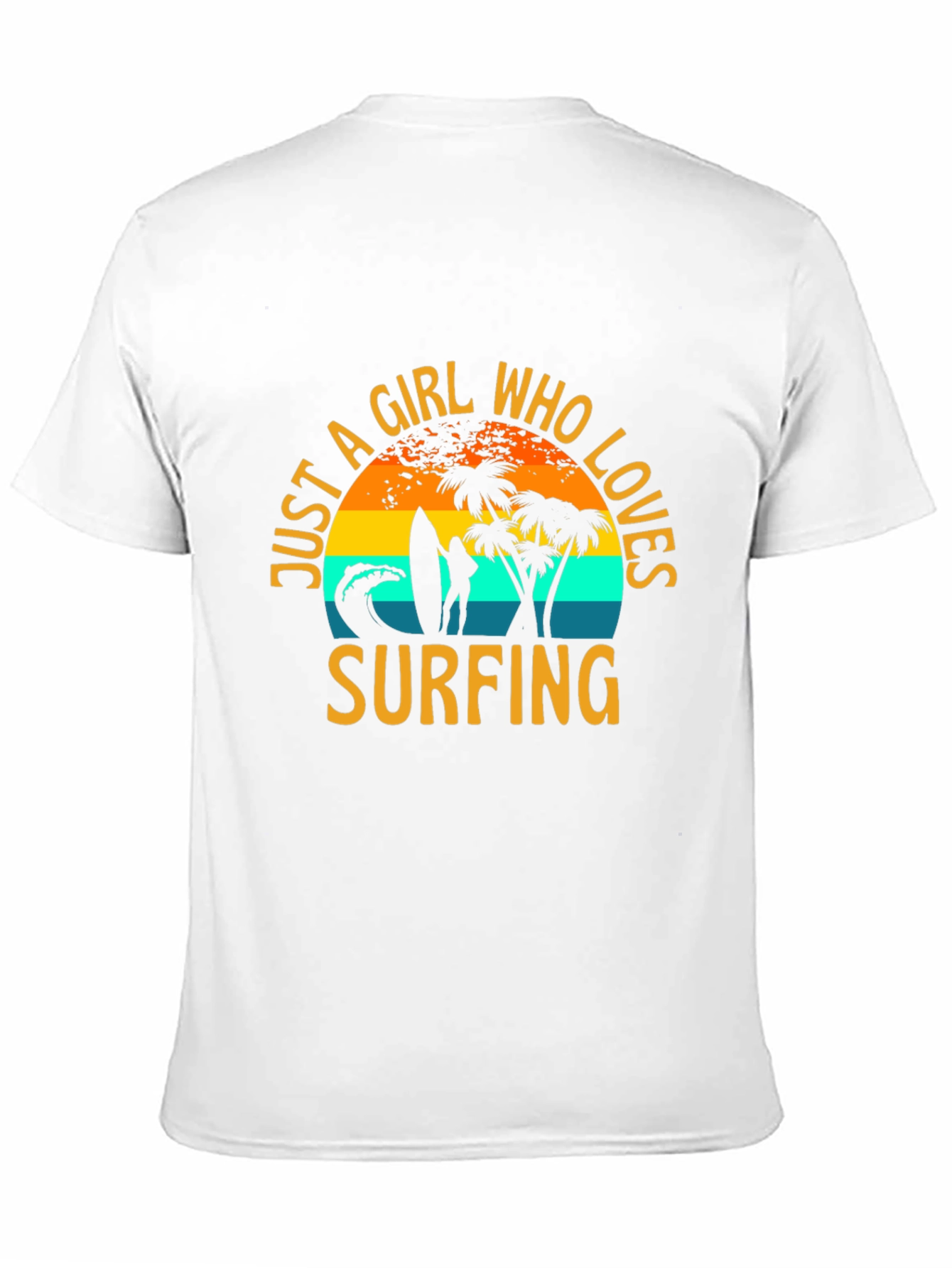 Black Just A Girl Who Loves Surfing T-Shirt view 11