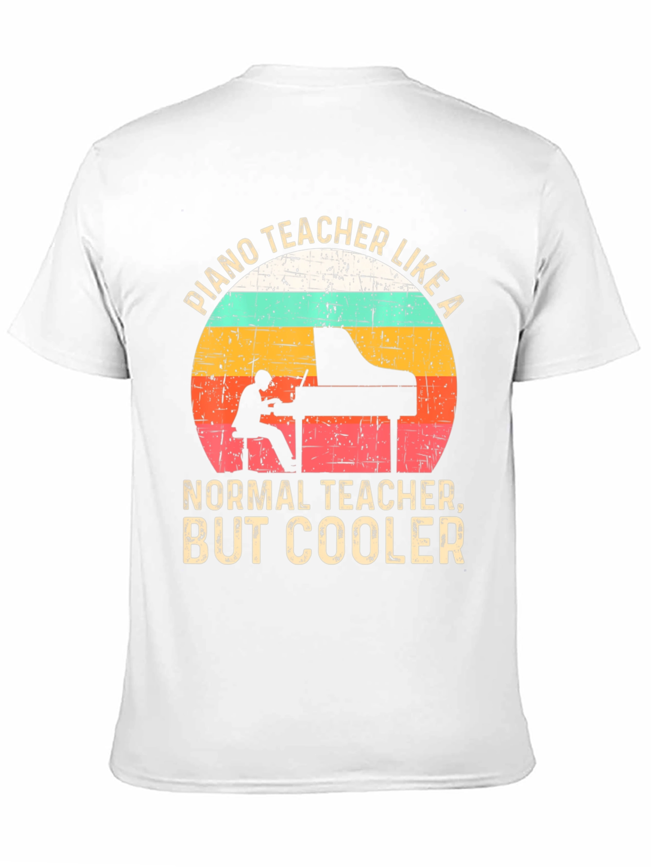 Black Cool Piano Teacher T-Shirt view 11