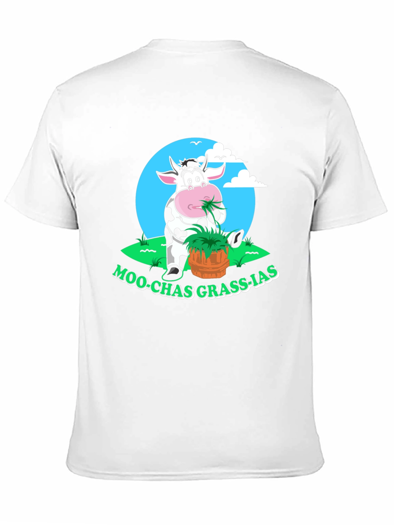 Black Moo-chas Grass-ias Funny Cow Graphic Tee view 11