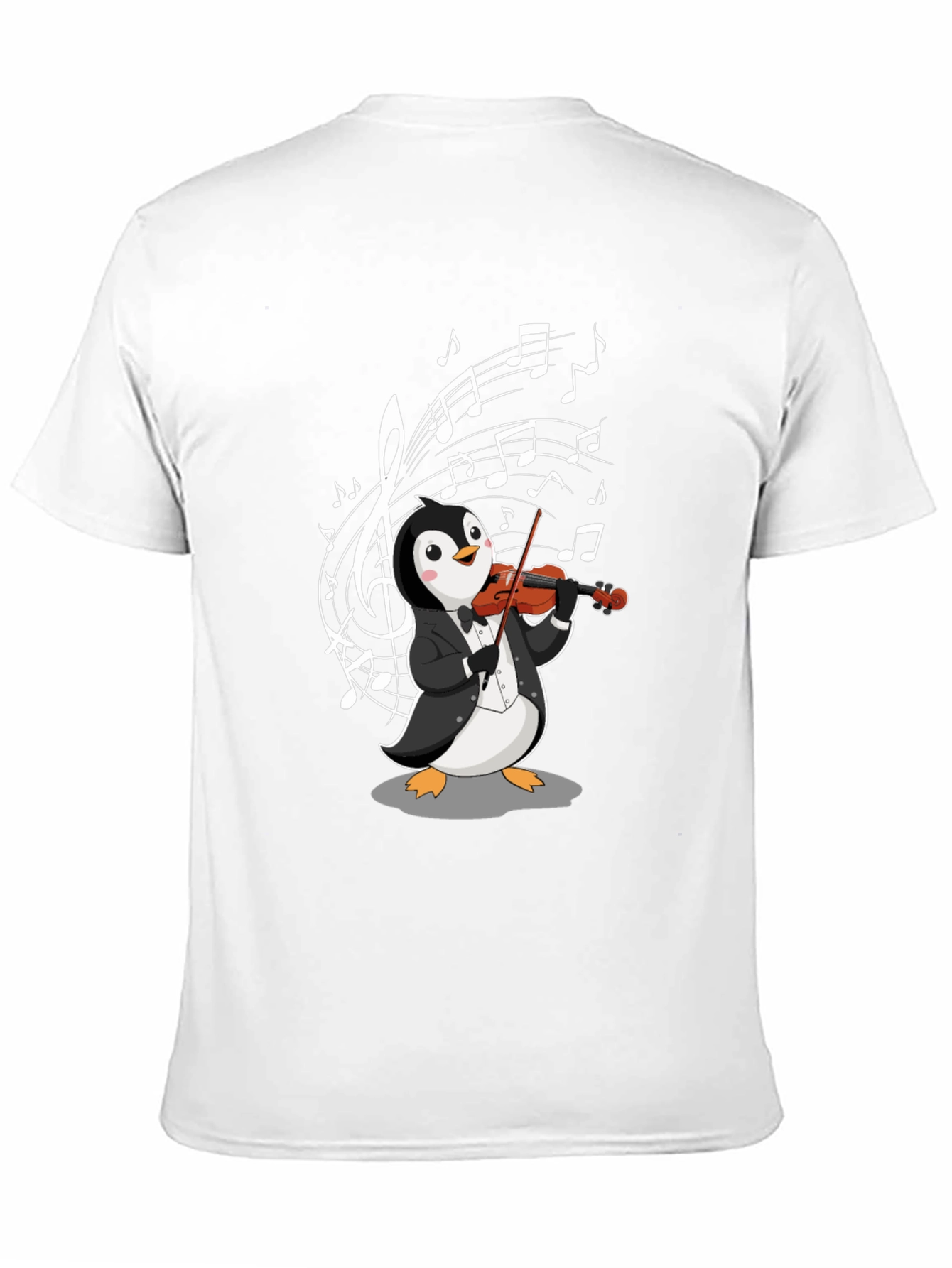 Black Penguin Violinist Graphic T-Shirt - Music Lover Tee view 11