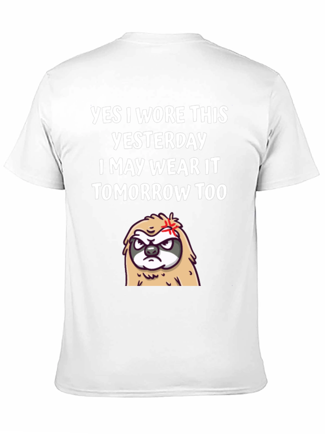 Black Funny Sloth T-Shirt - Yes I Wore This Yesterday Tee view 11
