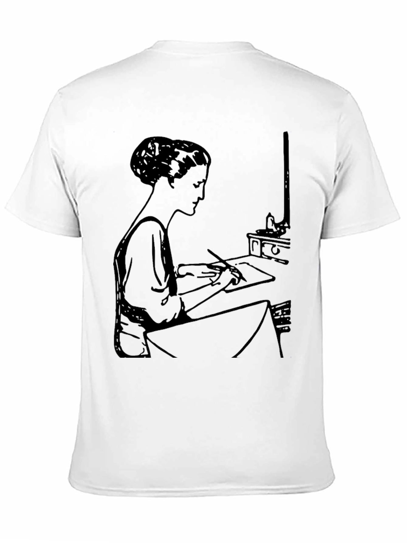 Black Woman Writing Black T-Shirt view 11