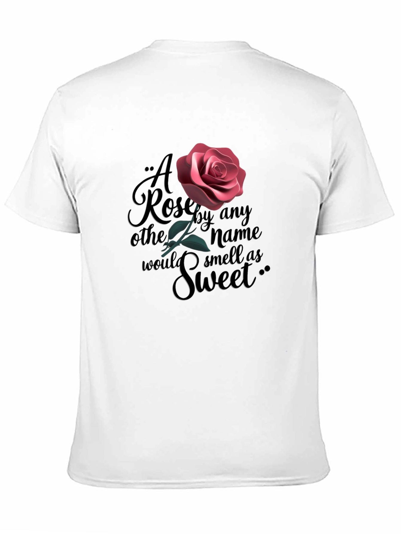 Black Rose Quote Graphic Black T-Shirt view 11