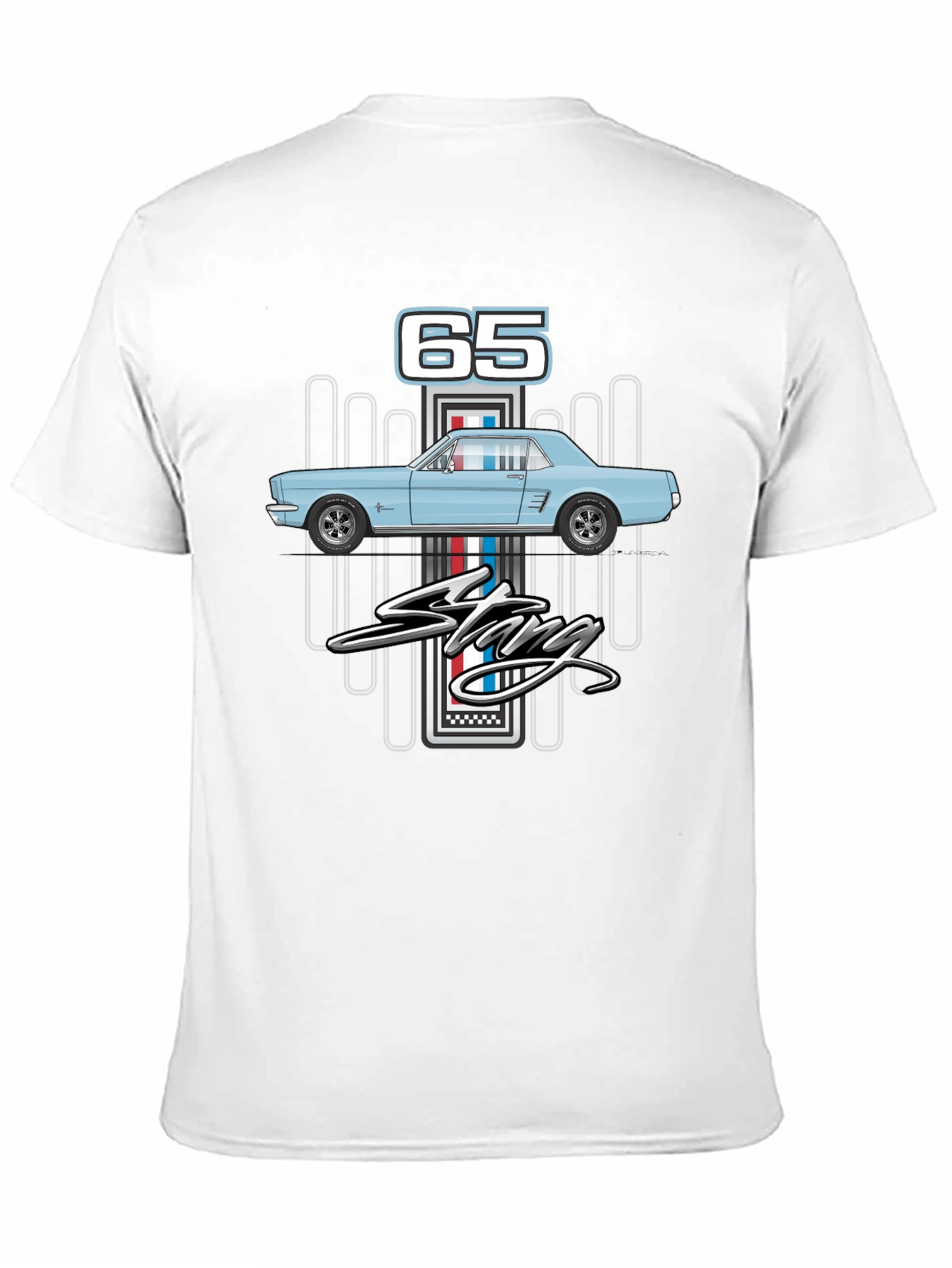 Black '65 Mustang Graphic T-Shirt - Classic Car Apparel view 11