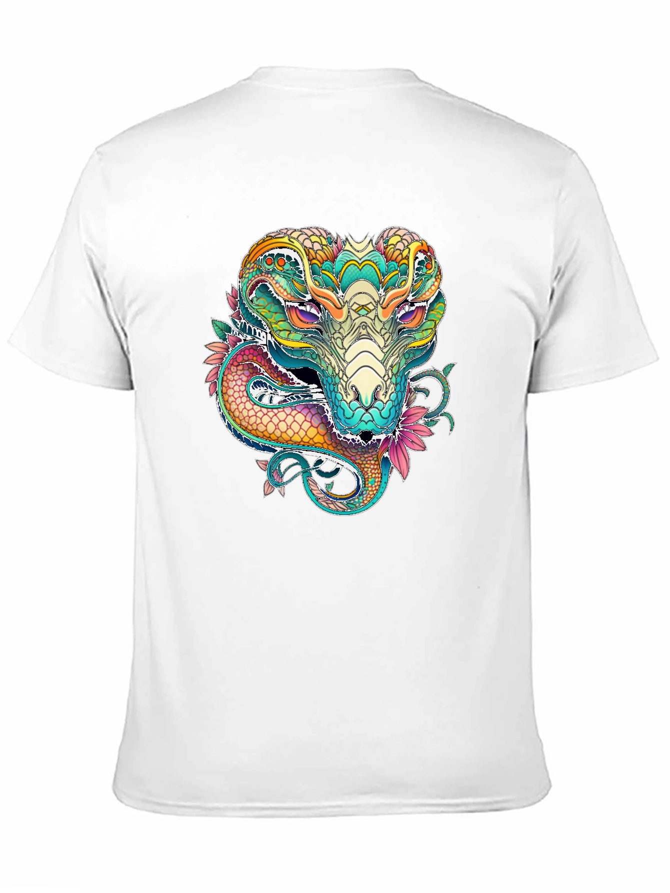 Black Vibrant Cobra Graphic Print Black T-Shirt view 11