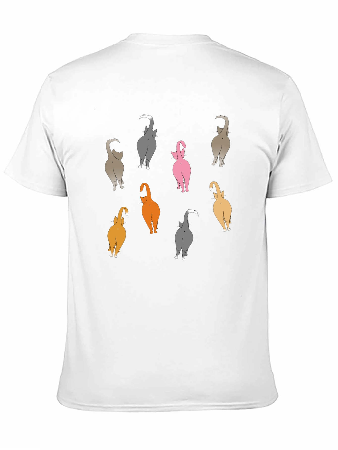 Black Funny Cat Butt T-Shirt - Quirky Graphic Tee view 11