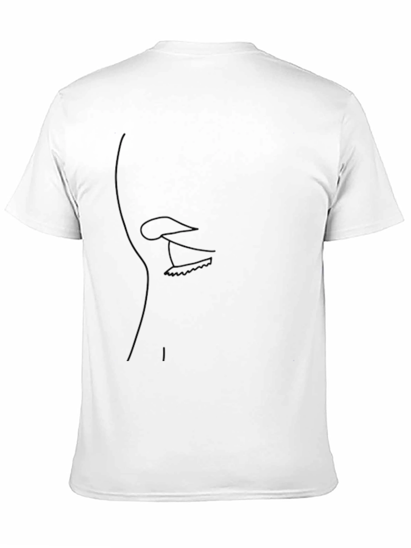 Black Minimalist Face Line Art Black T-Shirt view 11