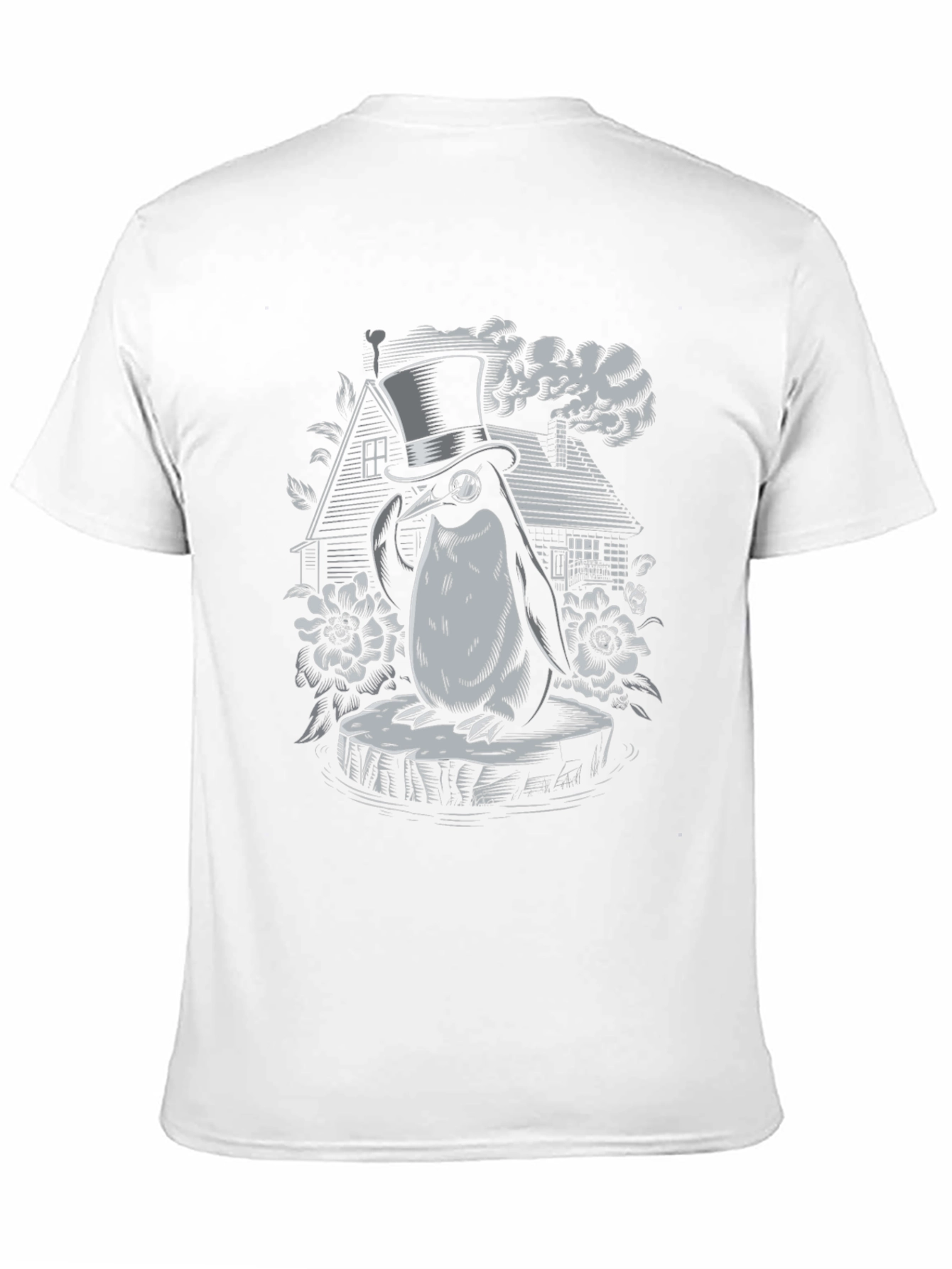 Black Penguin Top Hat Graphic Tee - Unique Design view 11