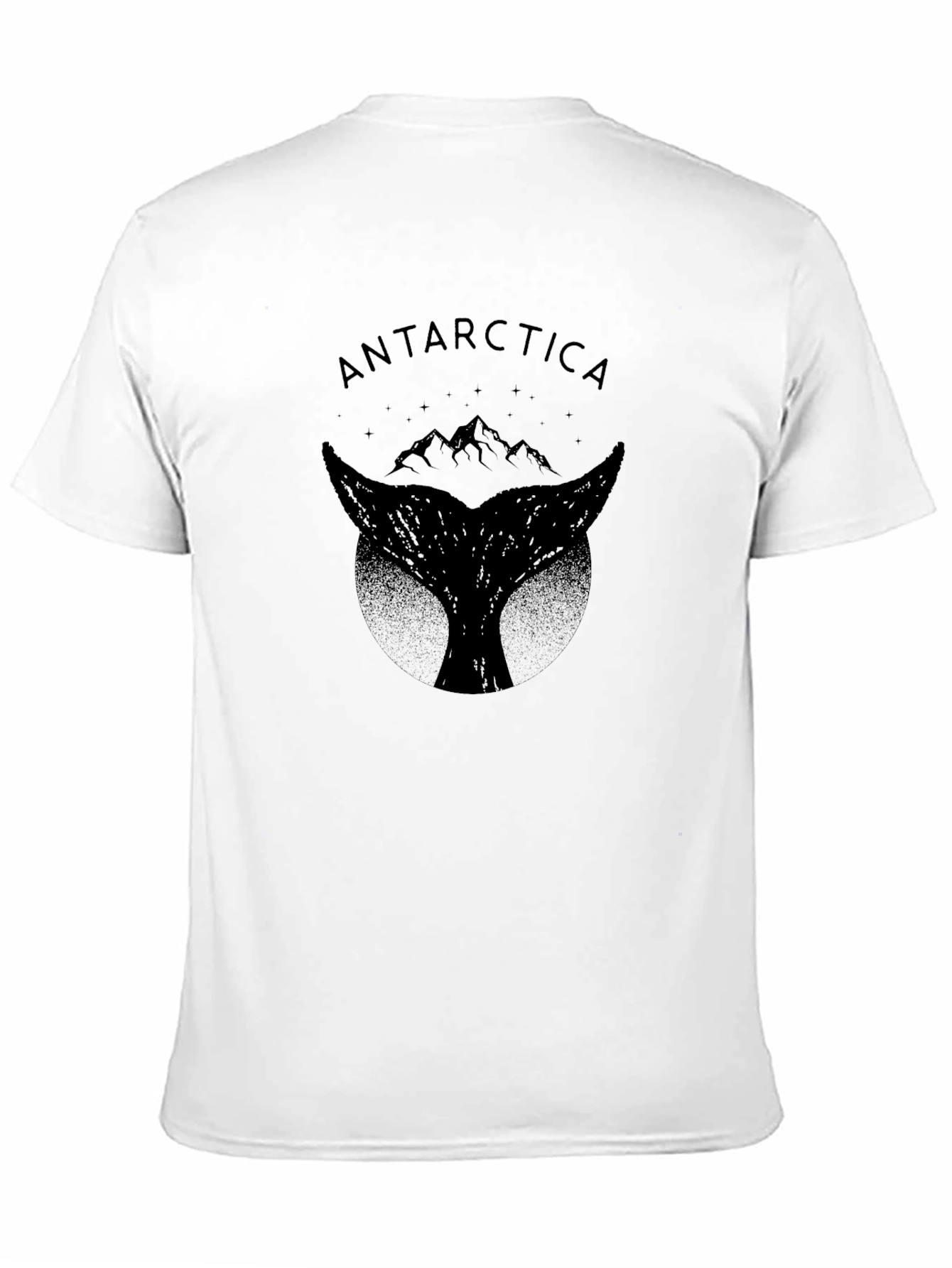Black Antarctica Whale Tail Graphic T-Shirt - Black view 11
