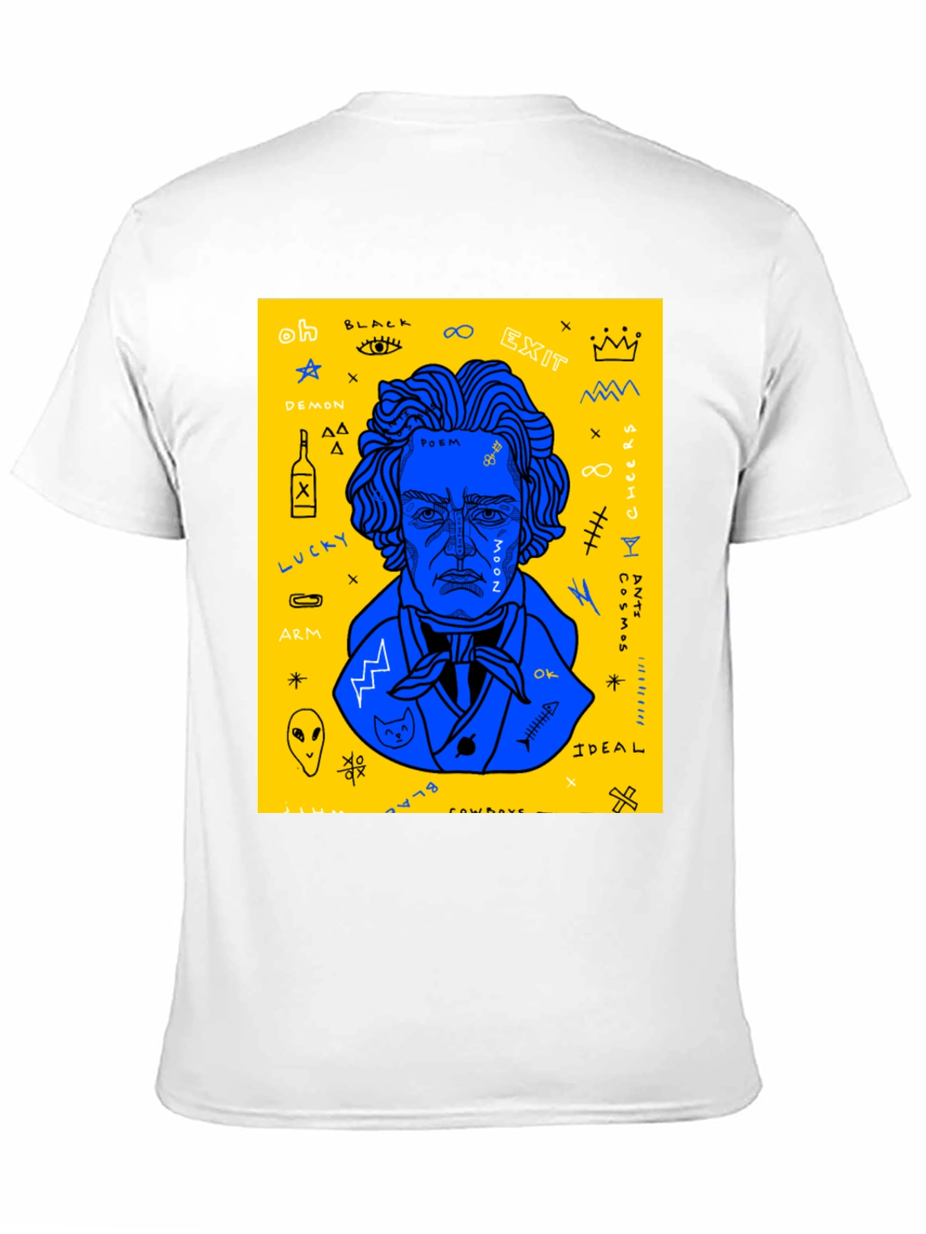 Black Abstract Art Graphic Print T-Shirt view 11