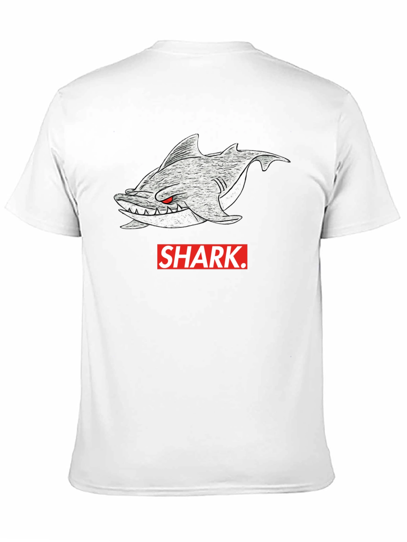 Black Shark Graphic Tee - Men's Black Cotton T-Shirt view 11