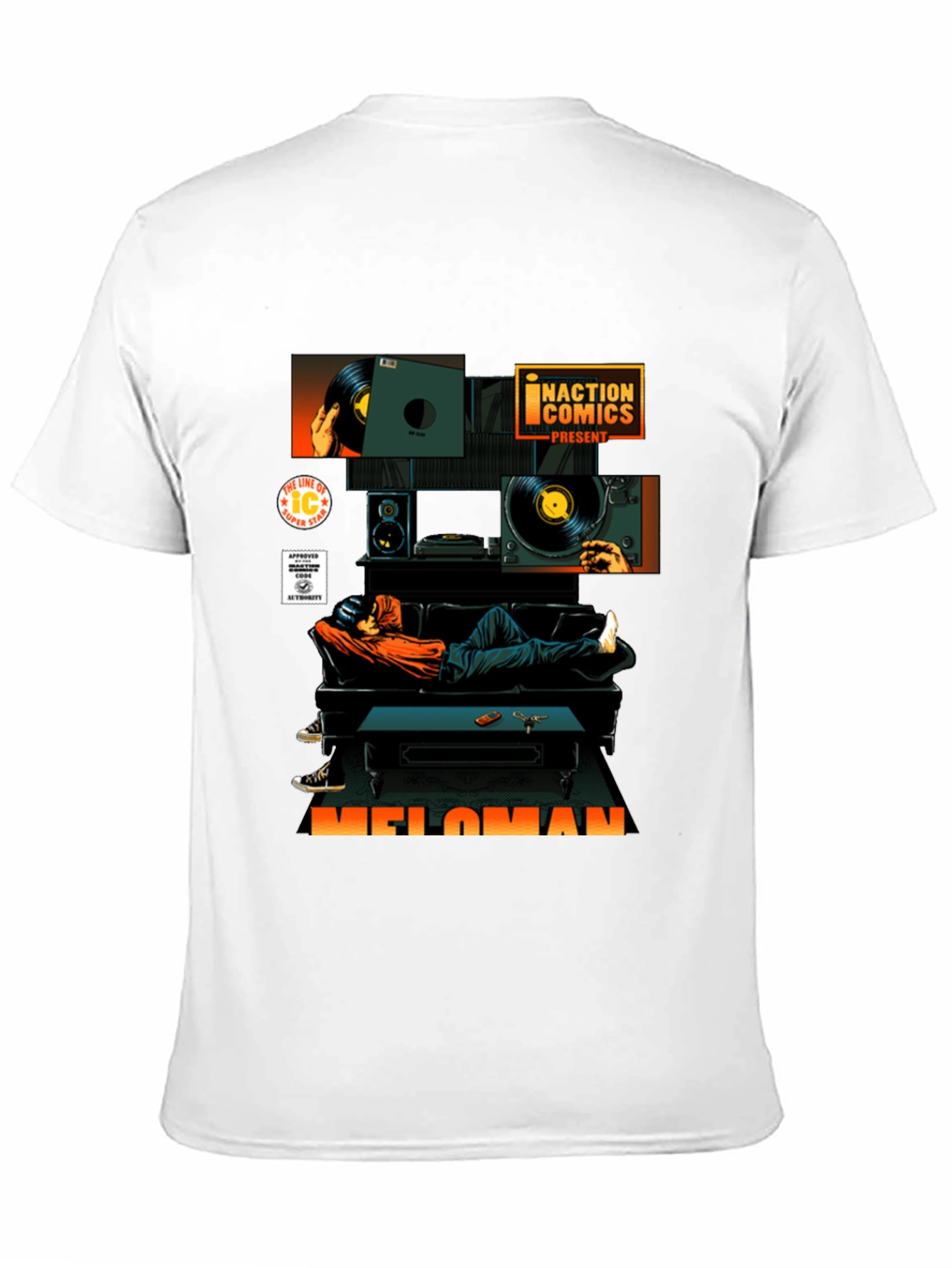 Black Meloman Graphic T-Shirt - Black Cotton Tee view 11