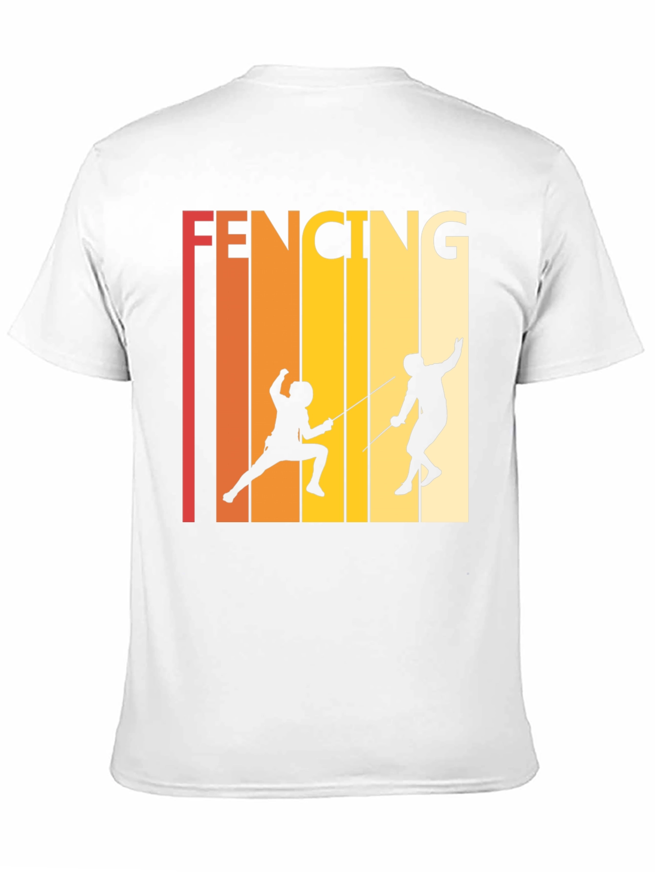 Black Retro Fencing T-Shirt - Black Cotton Tee view 11