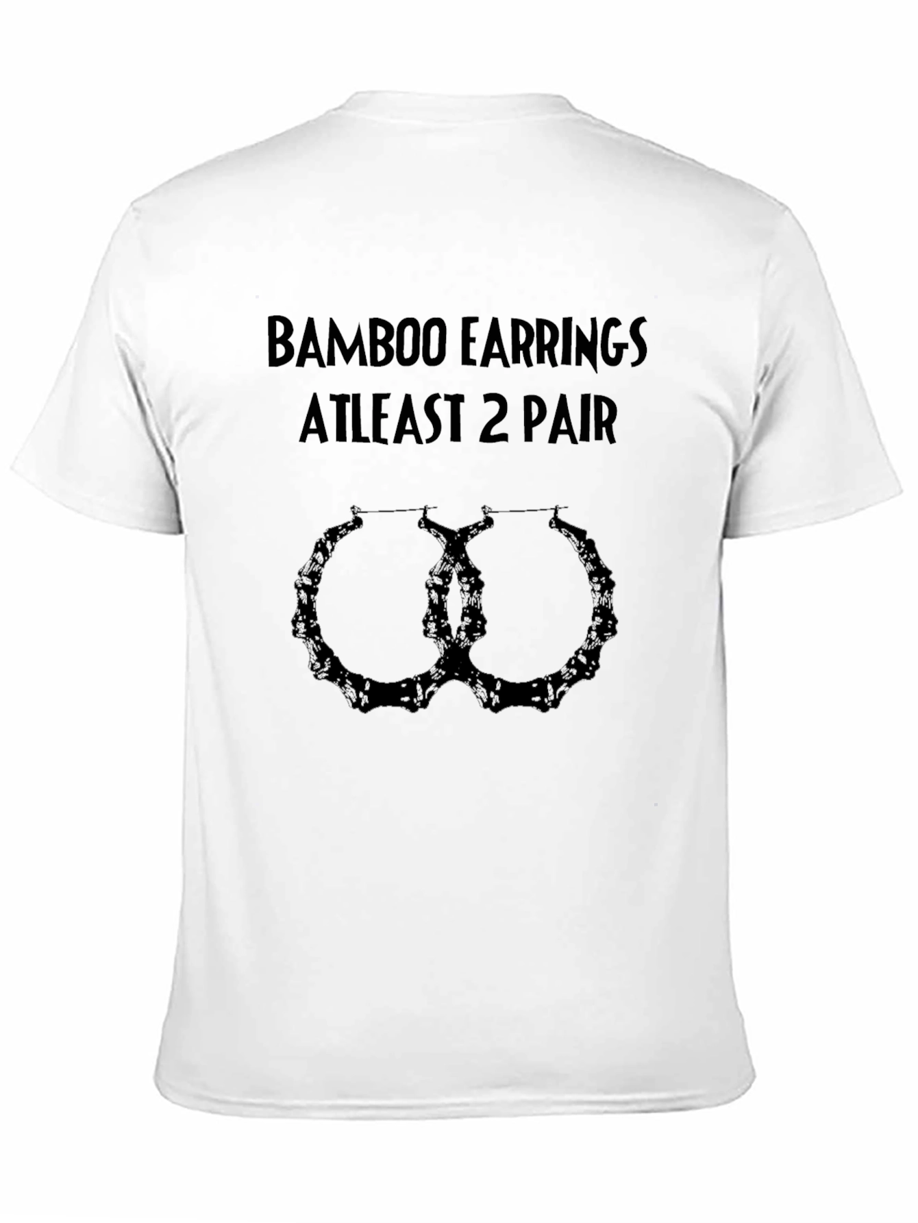 Black Bamboo Earrings At Least 2 Pair Black Graphic Tee view 11