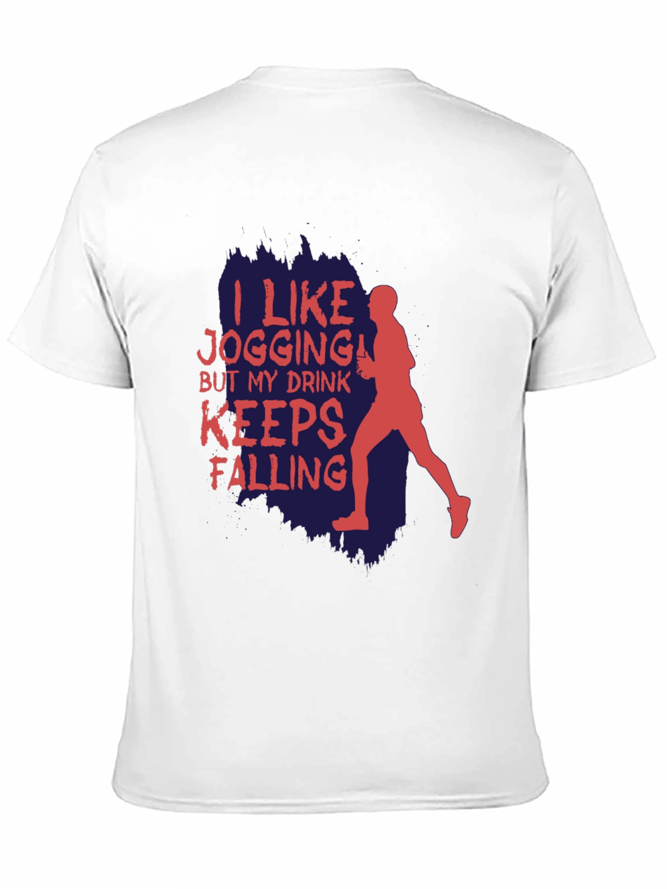 Black Funny Jogging T-Shirt: I Like Jogging, My Drink Keeps Falling view 11