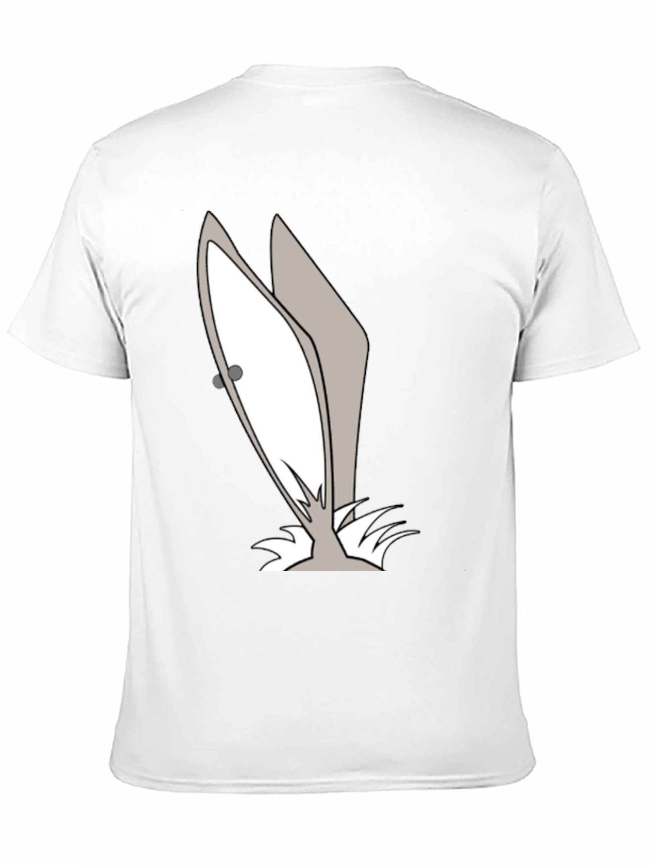 Black Funny Cartoon Bunny Ears Graphic Tee view 11