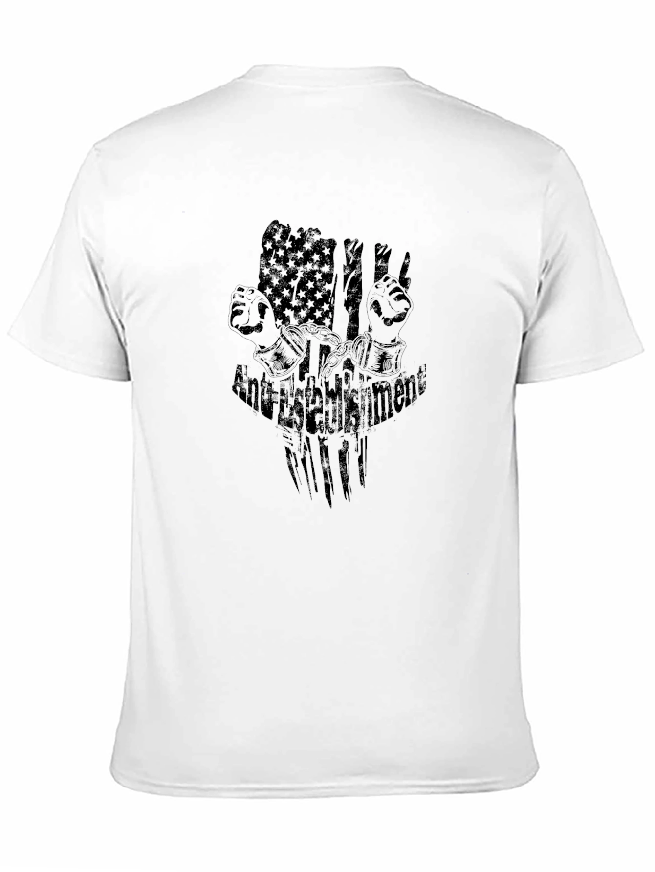 Black Anti-Establishment Graphic Black T-Shirt view 11