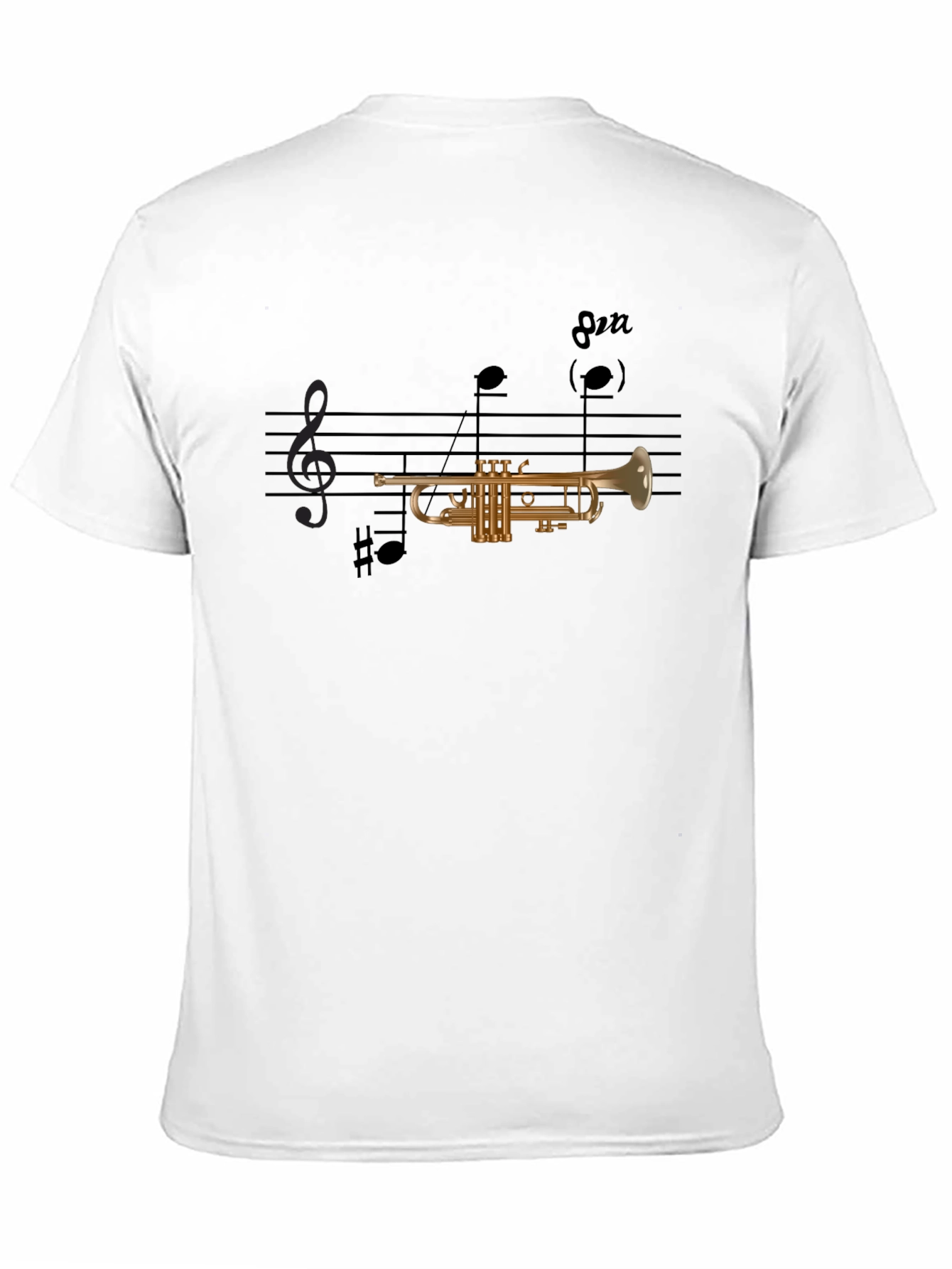 Black Musical Trumpet Graphic T-Shirt view 11
